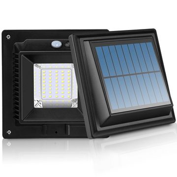 KEENZO Dachrinnenleuchten 2Stk.40LEDs Solar Dachrinne Wandleuchte mit Bewegungsmelder, Bewegungsmelder, Warmweiß