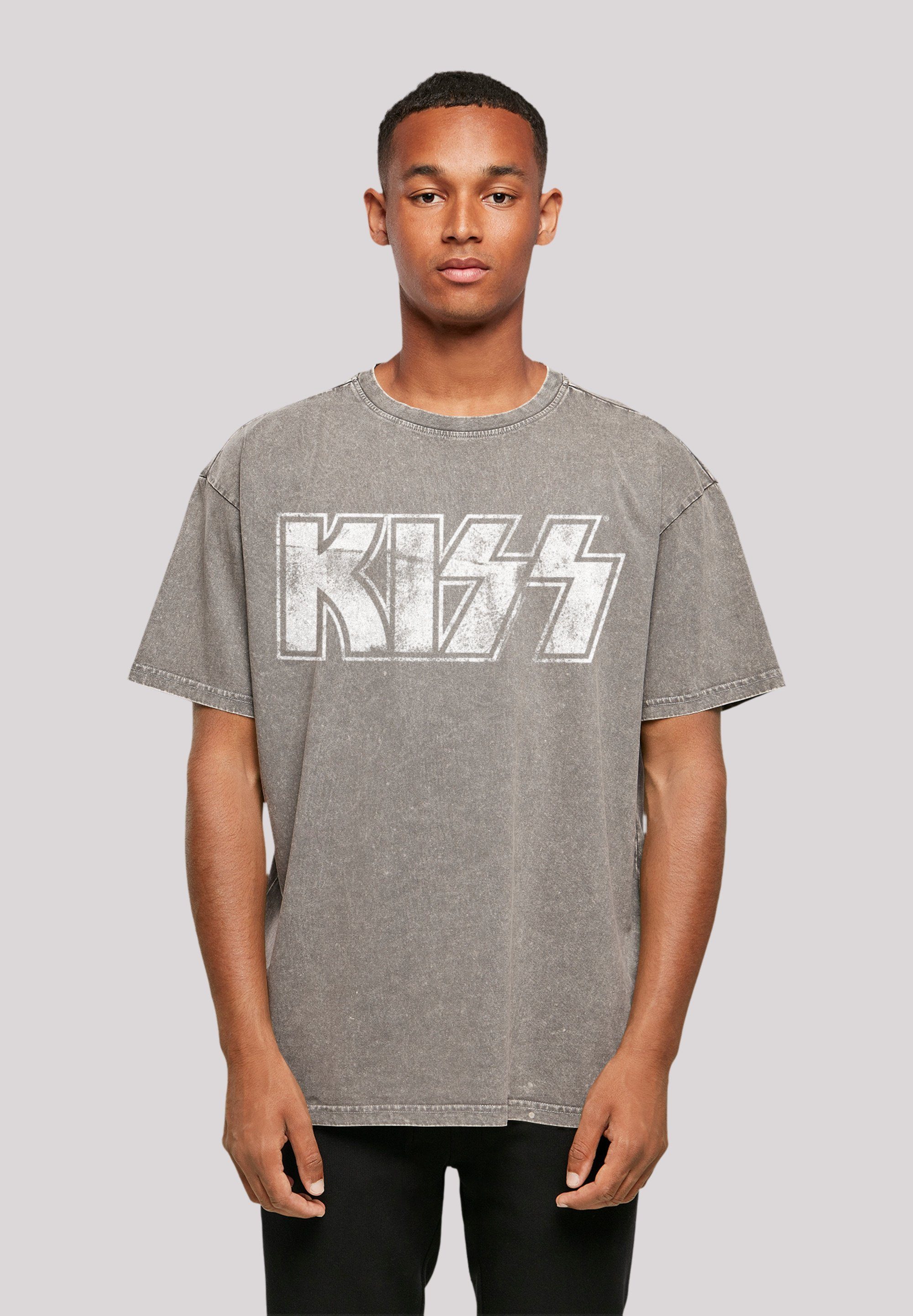 F4NT4STIC T-Shirt Kiss Rock Band Vintage Logo Premium Qualität, Musik, By Rock Off Asphalt