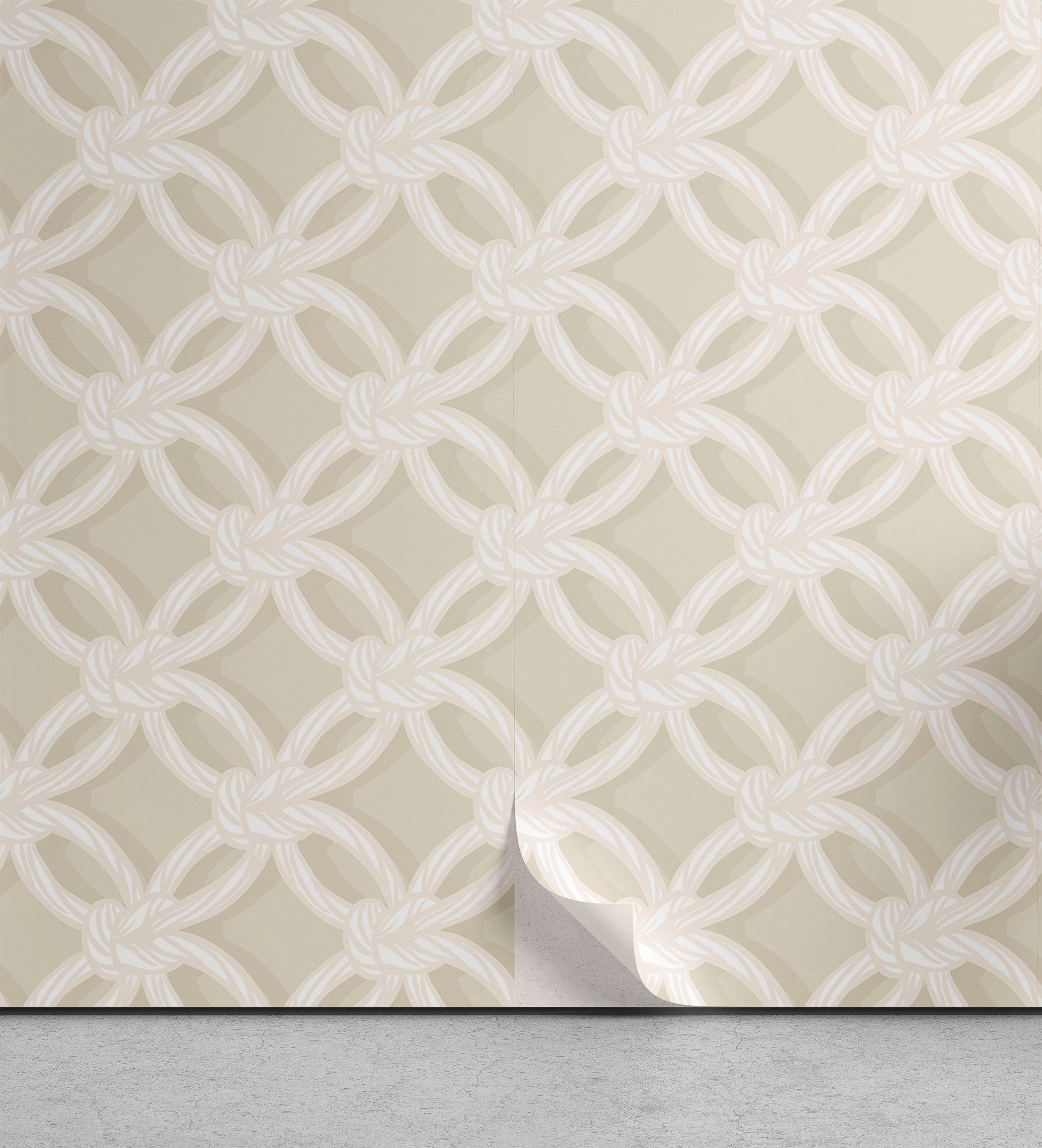 Abakuhaus Vinyltapete selbstklebendes Graphic Küchenakzent, Wohnzimmer geknotete Seil neutrale Farbe