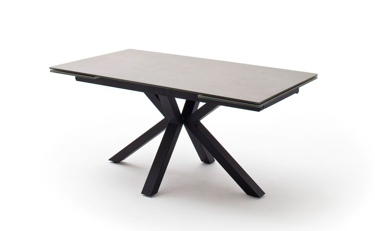 expendio Essgruppe Tischgruppe, Nathan, Keramik cm + schwarz Petra hellgrau 4x 160(240)x76x90 Spar-Set, 5-tlg), 1 (komplette Stuhl
