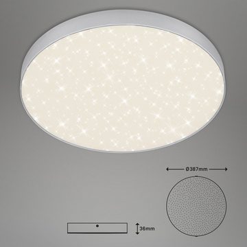 Briloner Leuchten LED-Sternenhimmel 7075-414, Sternenhimmel, rahmenlos, LED fest verbaut, Warmweiß, Deckenlampe, 38,7x3,6cm, Silber, 24,5W, Wohnzimmer, Schlafzimmer