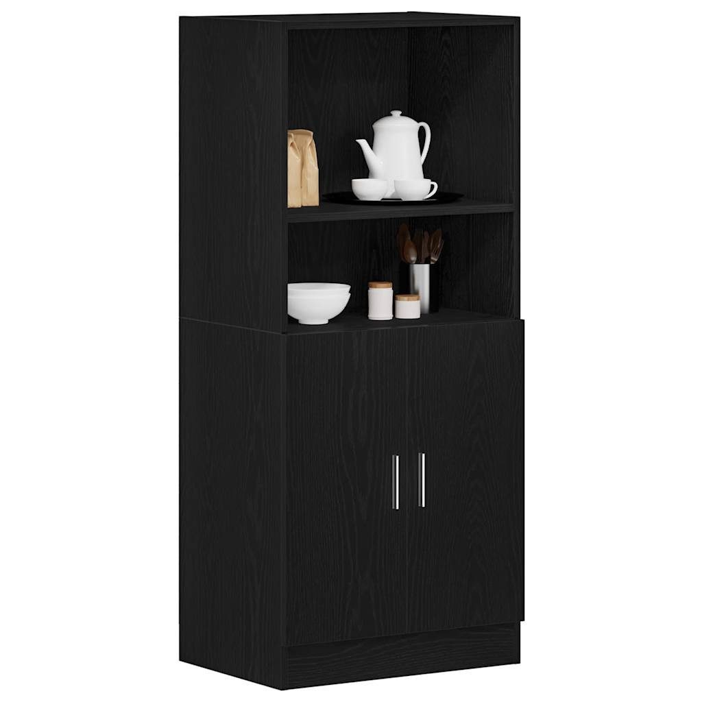 vidaXL Schrankmodule Küchenschrank Schwarz 57x41,5x131,5 cm Holzwerkstoff