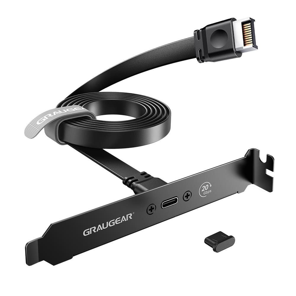 GRAUGEAR A-Key auf USB-C Erweiterungskabel USB-Adapter, mit PCI Slotblech