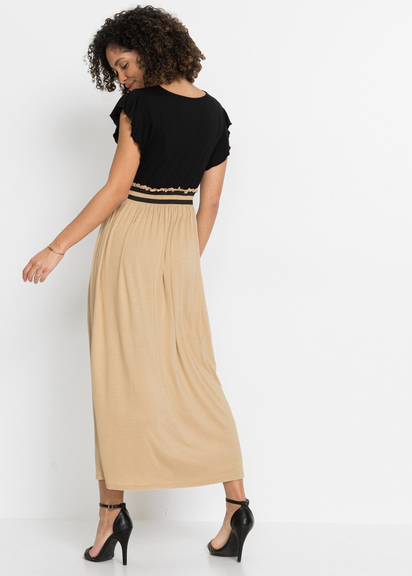 bonprix Jerseykleid (1-tlg) für Frühling und Sommer, aus Viskose und Elasthan, mit kurzem Arm