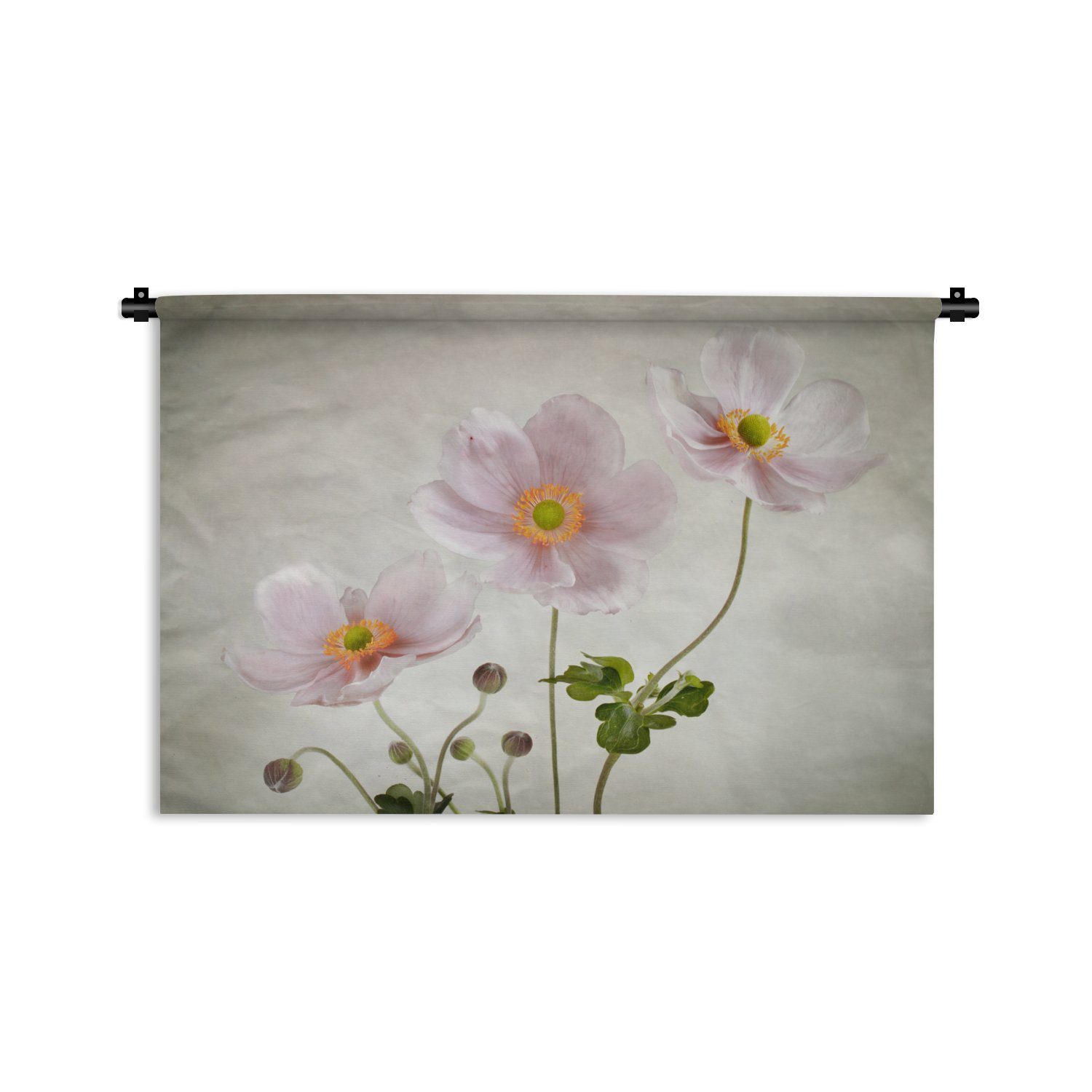 - Wanddekoobjekt Wandbehang, Kleid, Stillleben - - Blumen Ölfarbe Kinderzimmer Wanddeko Wohnzimmer, Schlafzimmer, Mohn Rosa, - für MuchoWow