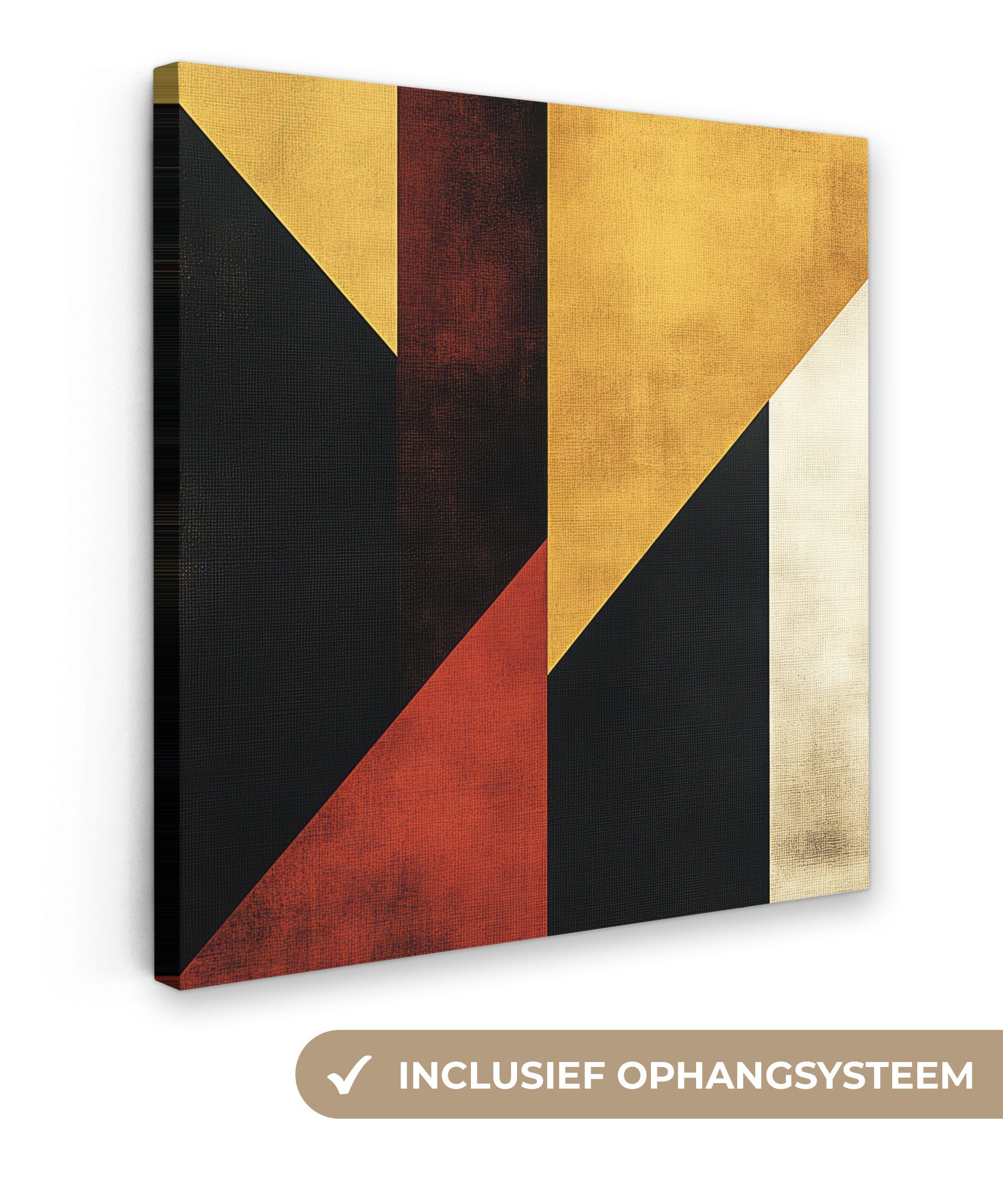 OneMillionCanvasses® Leinwandbild Abstrakt - Herbstfarben - Gold - Formen - Modern, Fotodruck (1 St), Wandbild, Deko Schlafzimmer Wohnzimmer Flur 20x20 cm
