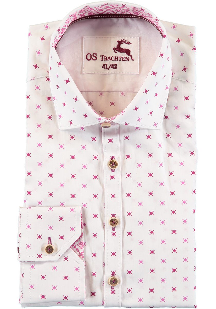 OS Trachten Trachtenhemd Nersa Langarmhemd mit Haifischkragen