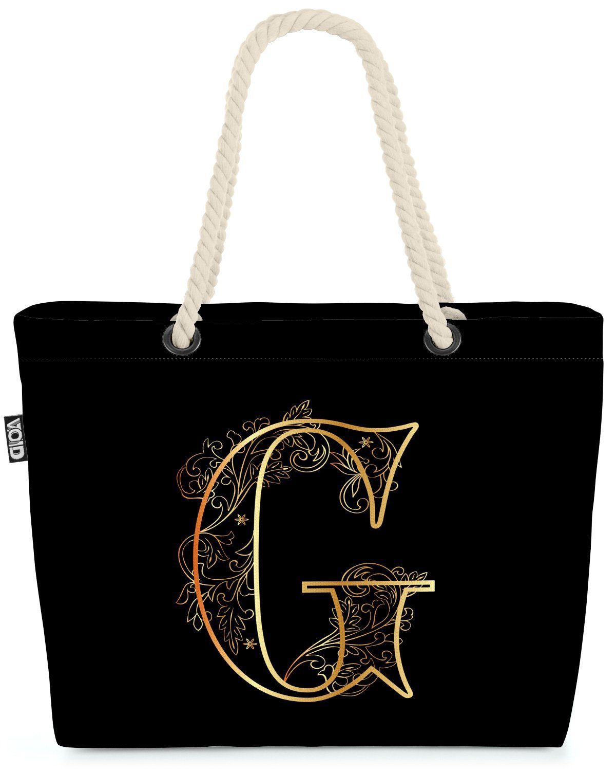 Floral Buchstabe Vintage A Buchstabe Vintag Alphabet VOID Strandtasche Vintage Floral (1-tlg), G