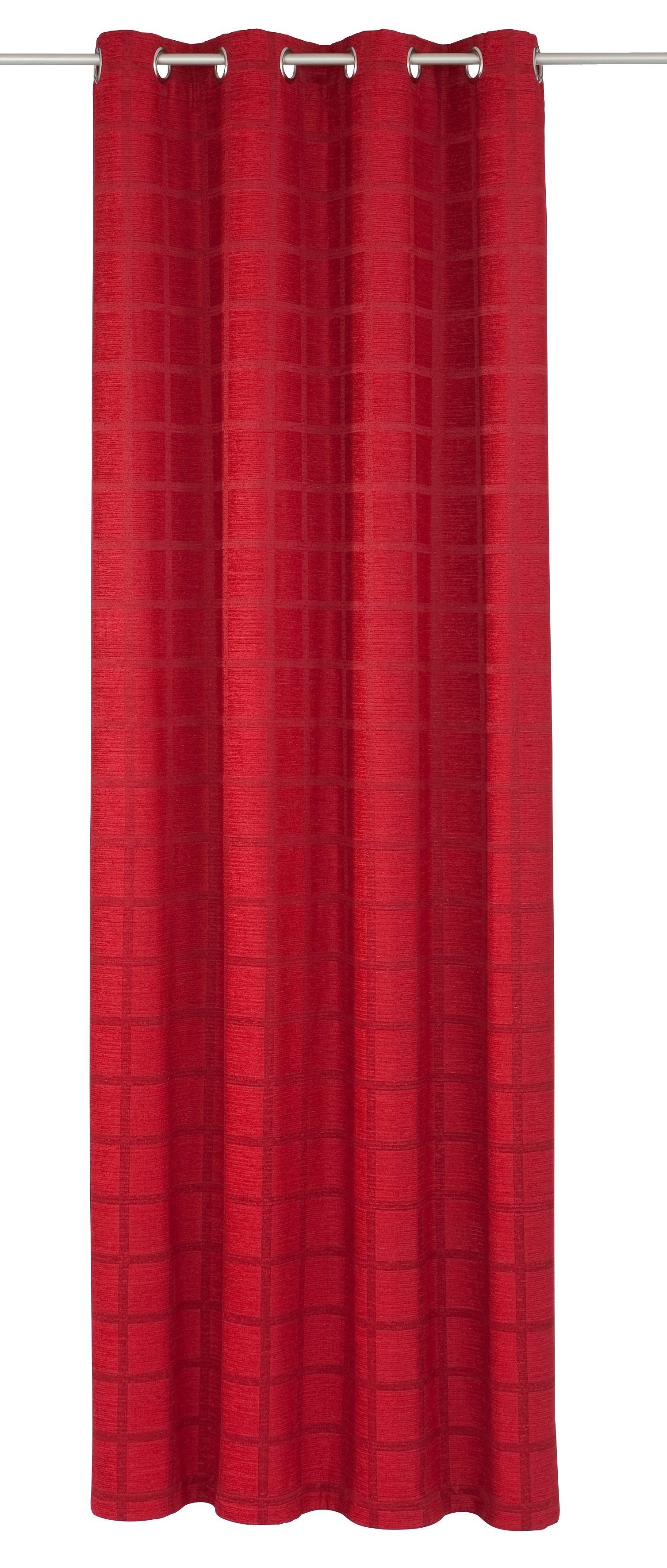 Vorhang Toco-Karo, Wirth, Ösen (1 St), blickdicht, Chenille rot