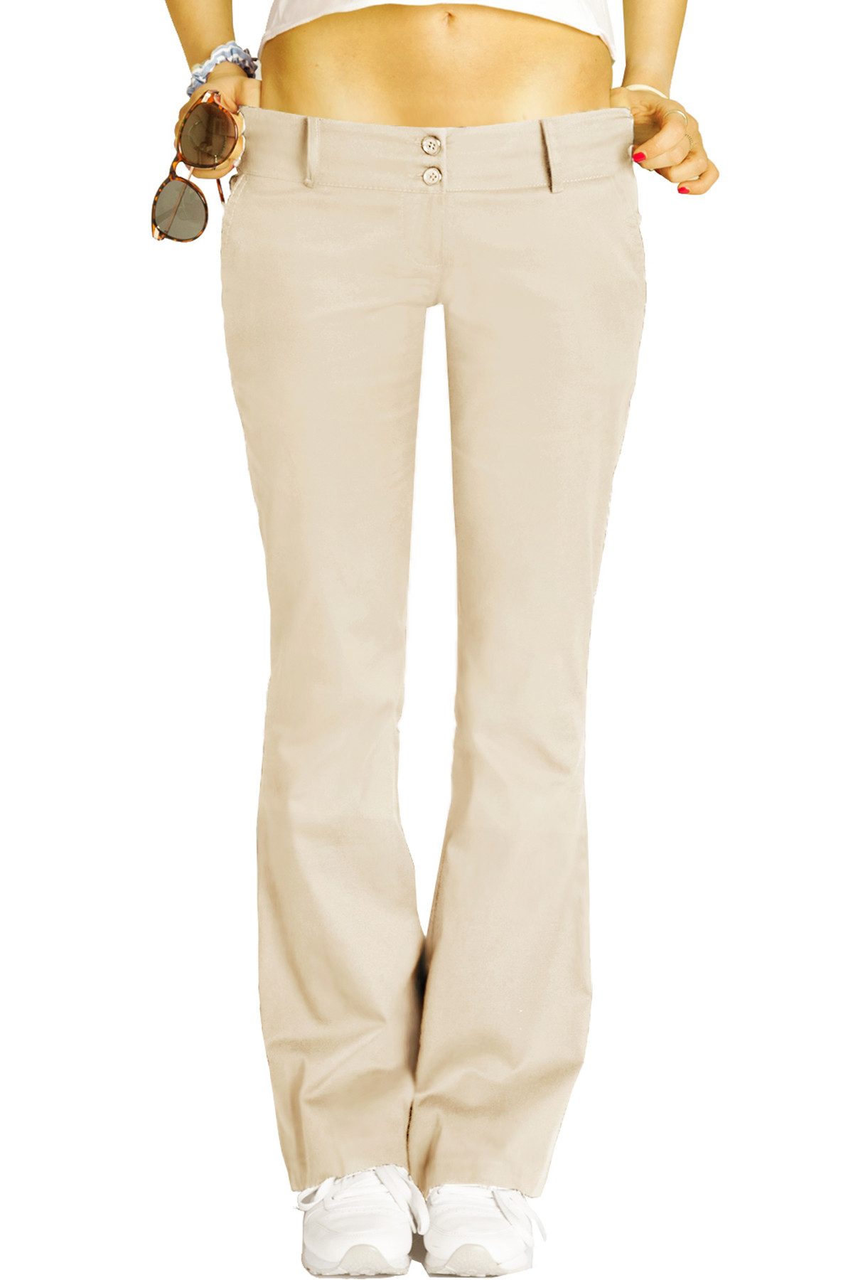 be styled Chinohose Stoffhose, Chino, Bootcut Hüfthose mit Stretch - Damen - h17a-A