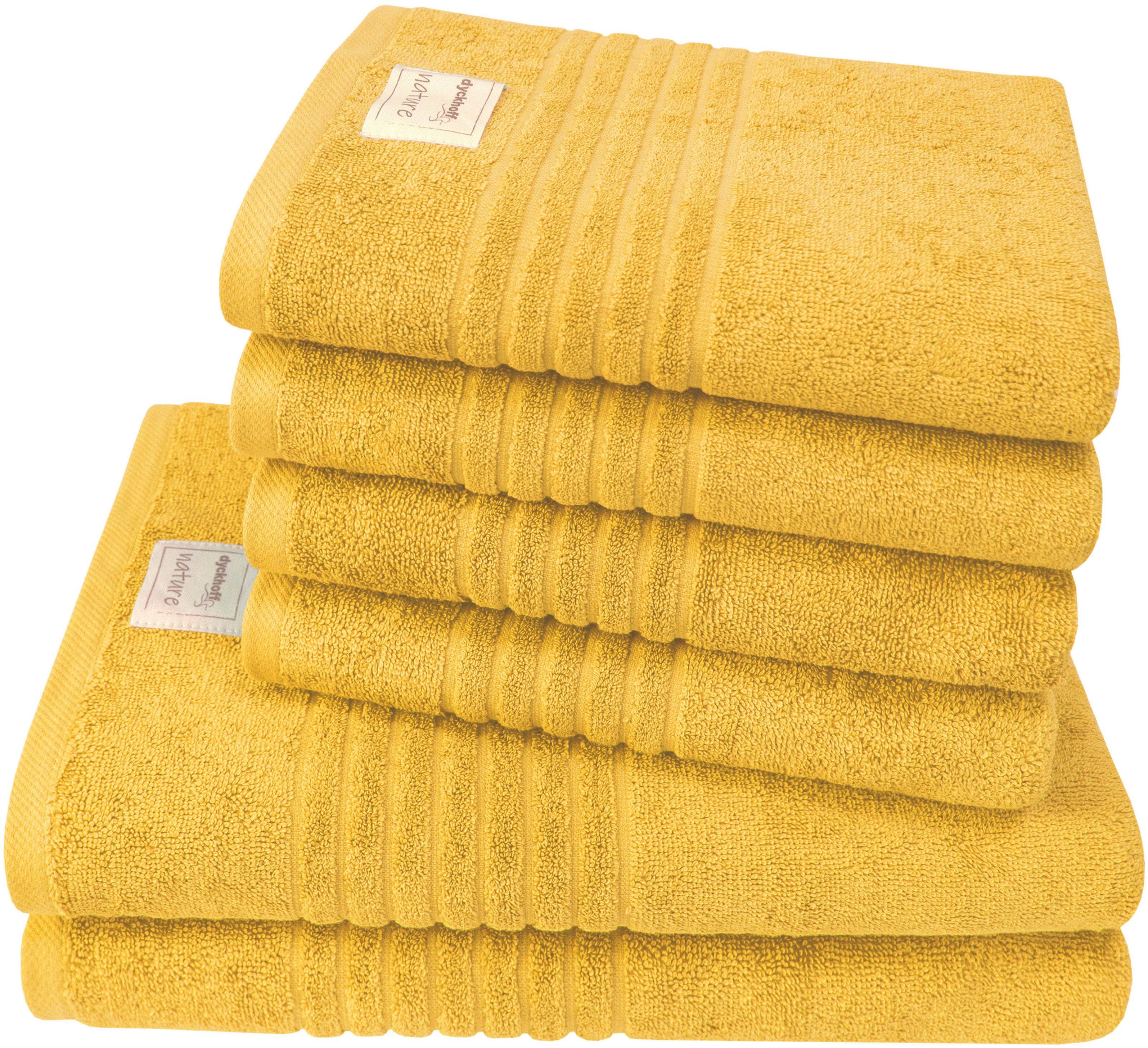 Dyckhoff Handtuch Set Nature, Frottier (Set, 6-St), 6er Set: 4x Полотенца, je 50 x 100 cm & 2x Badetuch 70 x 140 cm