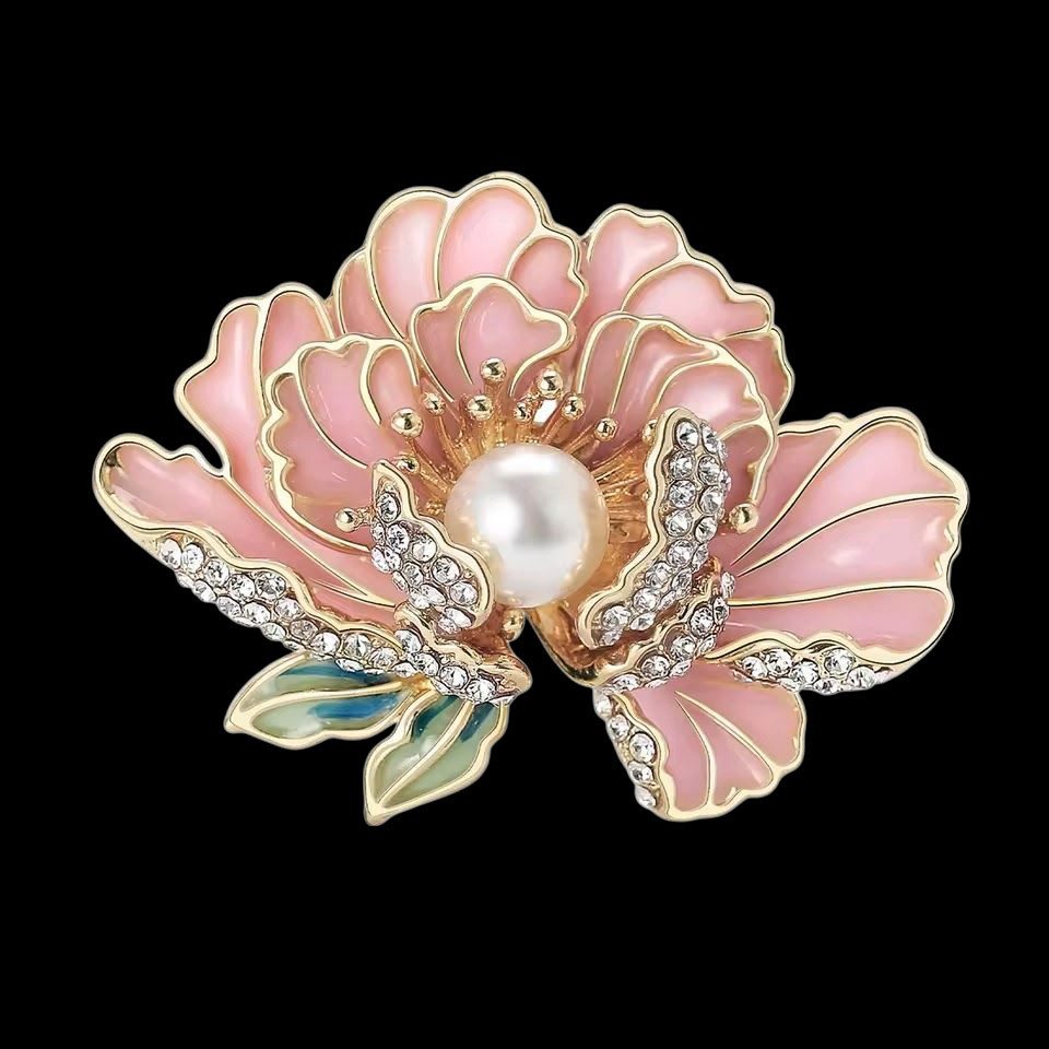 Dark-Desires Brosche Vintage Brosche Geige mit Schmetterling braun-orange ( günstig online kaufen