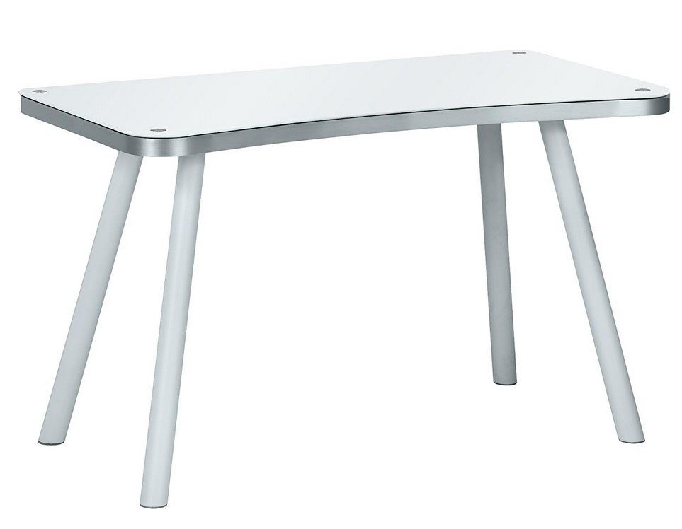Maja Möbel Schreibtisch Designertisch, Glas-Aluminium, sehr stabil, ein Hingucker