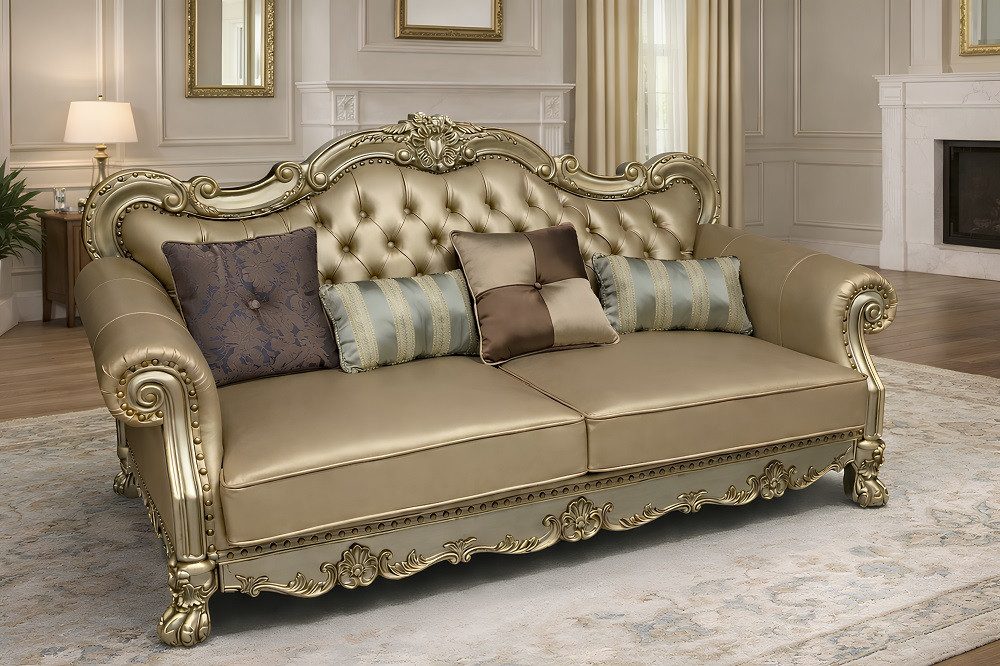 JVmoebel Chesterfield-Sofa Klassisches Chesterfield Sofa in edlem Barockdesign, Made in Europa