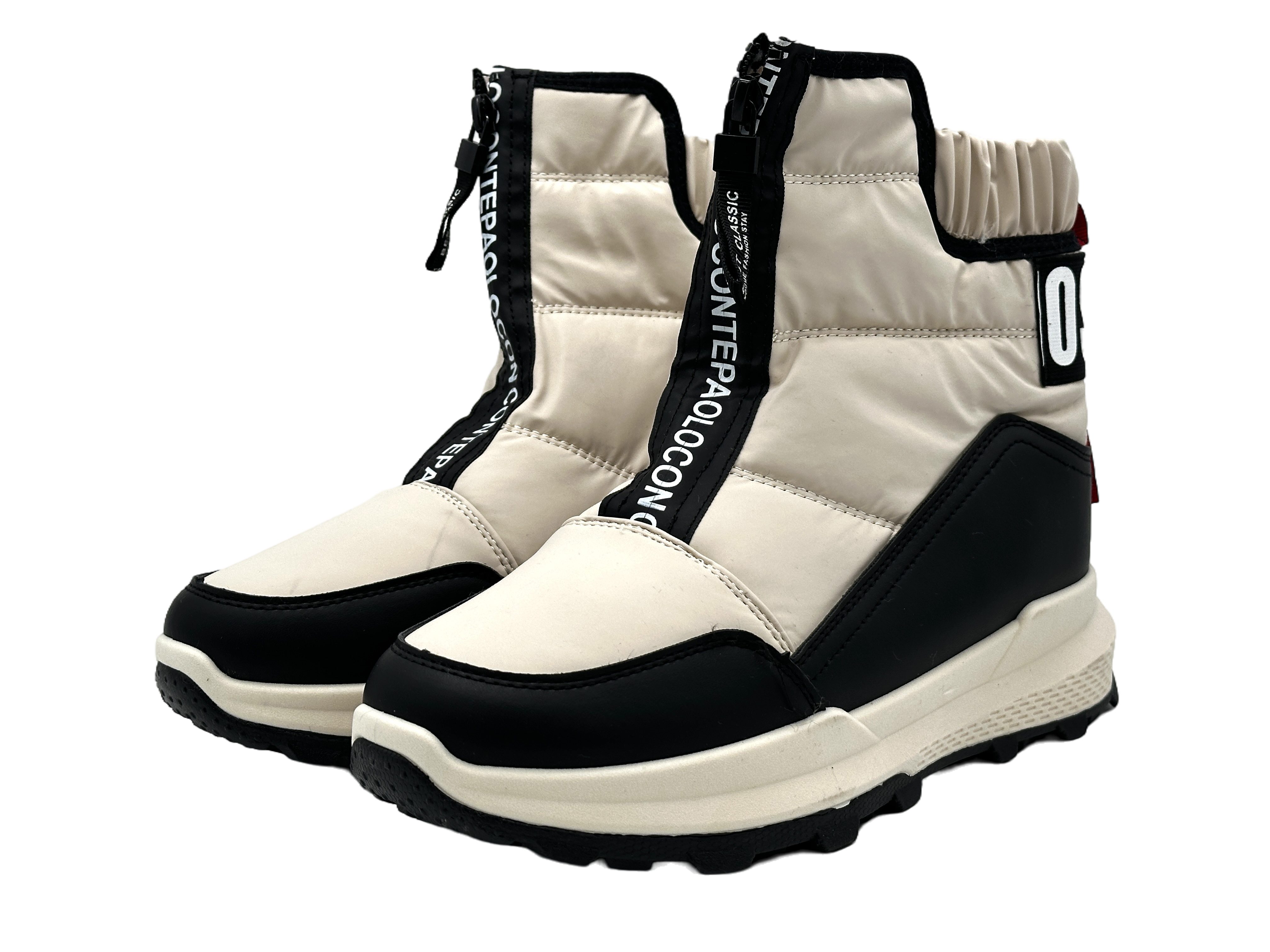 Nowaland Warme Damen Winterstiefeletten mit Reißverschluss Winterstiefelette Kunstfell-Futter und elastischer Schaft für optimalen Komfort