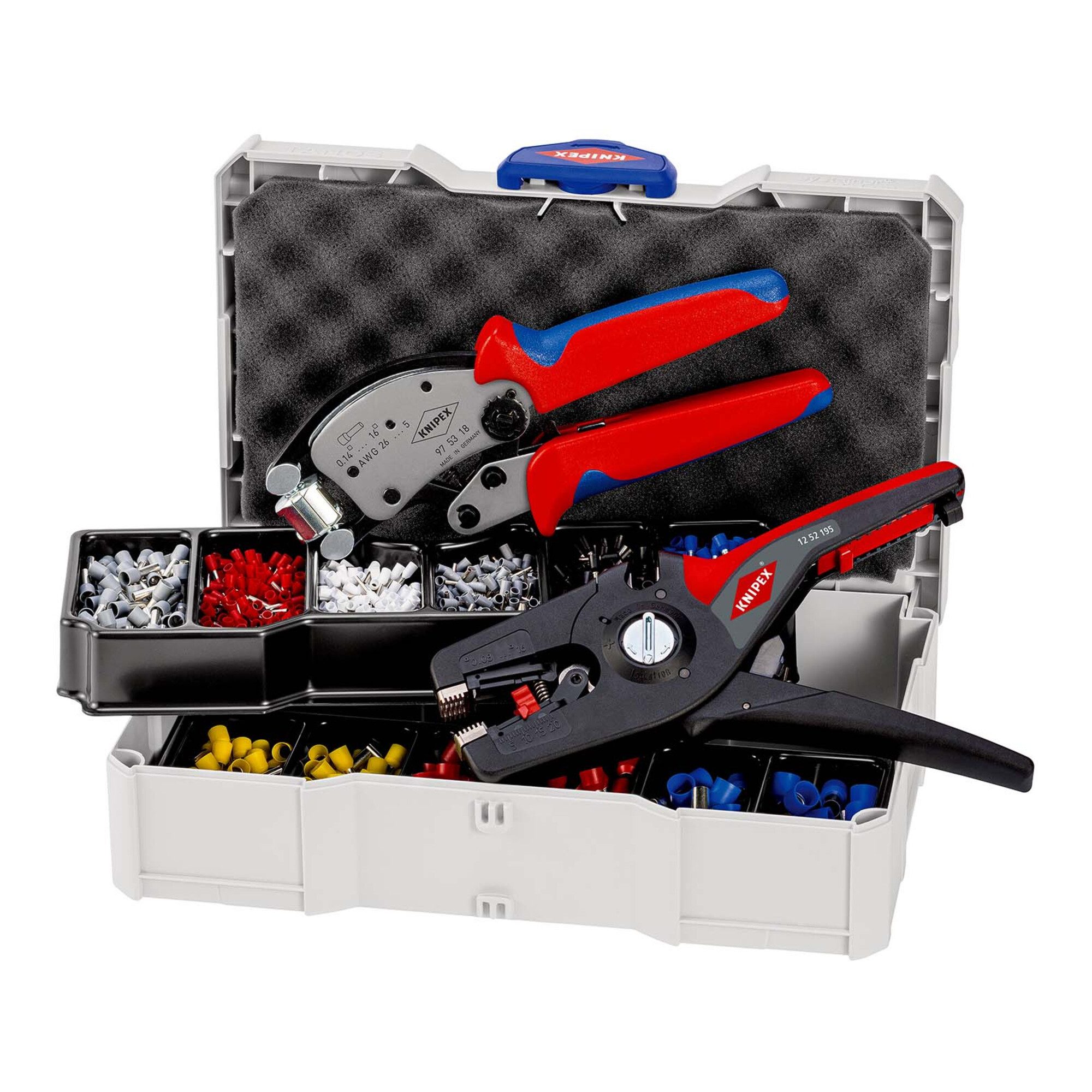 Knipex Crimpzange KNIPEX 97 90 14 Crimp-Sortiment für Aderendhülsen 1 x 97 53 18, 1 x 12