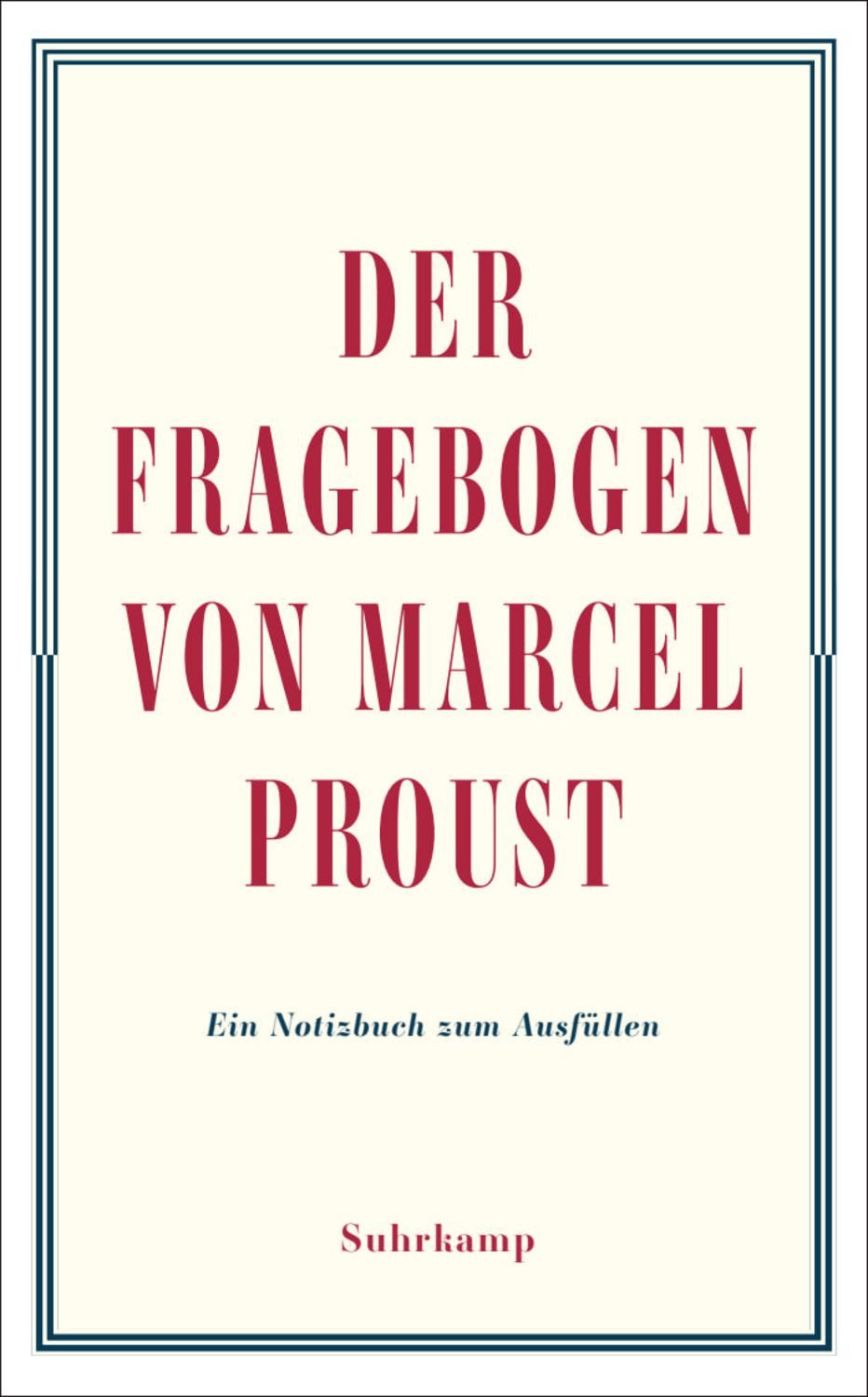Notizbuch Der Fragebogen von Marcel Proust. Ein Notizbuch zum Ausfüllen