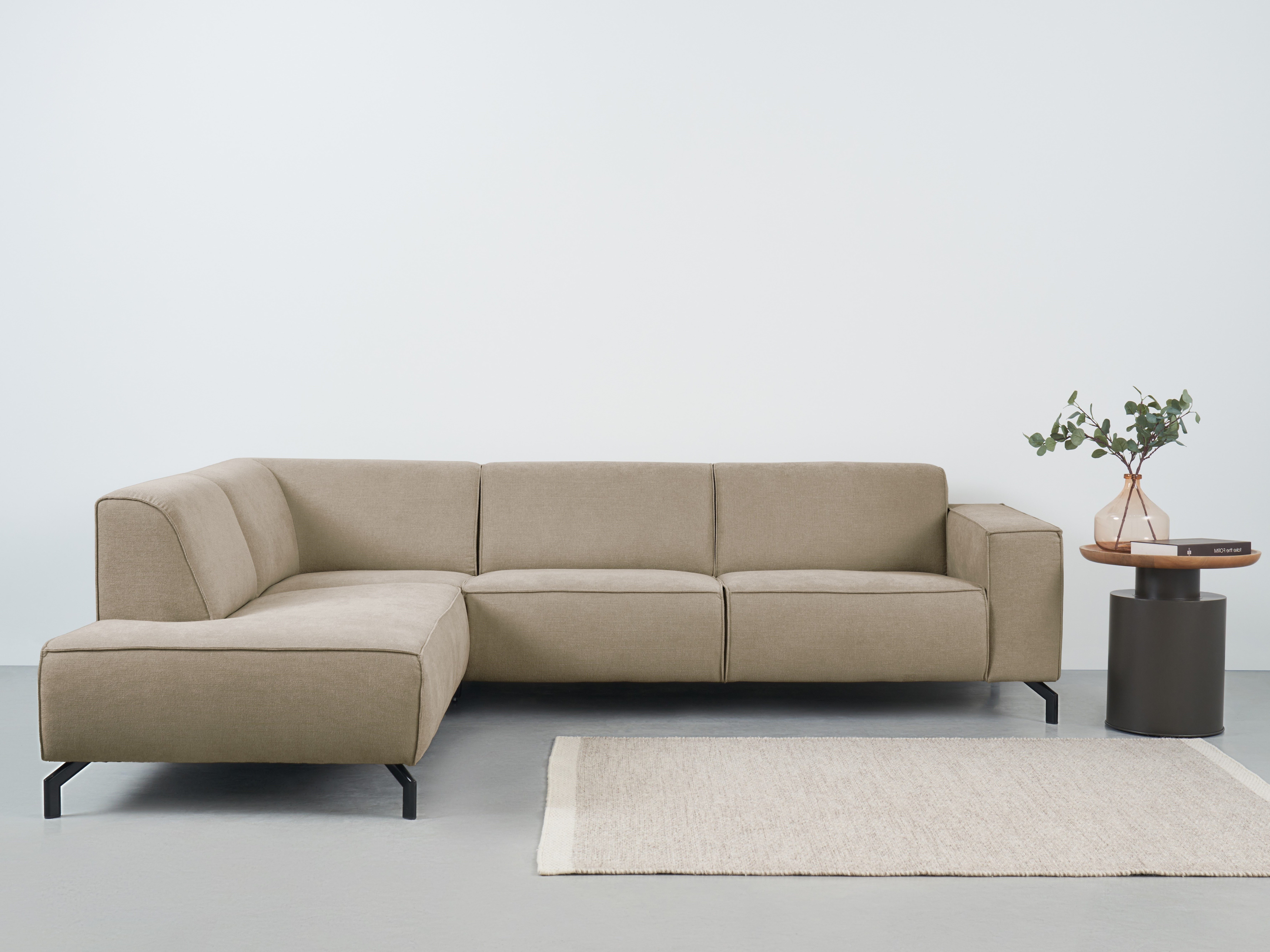Places of Style Ecksofa Lorcan, in Lederoptik oder Strukturstoff lieferbar günstig online kaufen