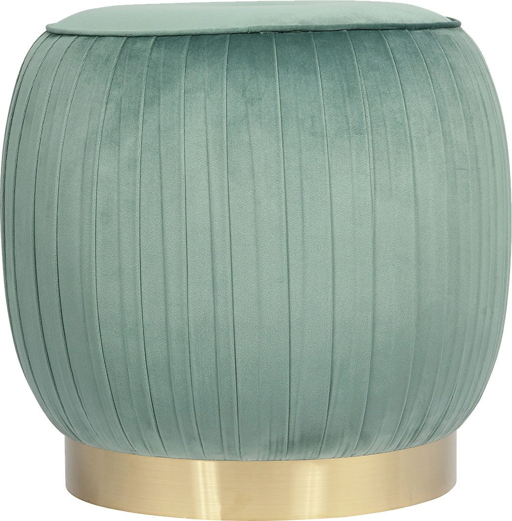 Kayoom Polsterhocker Hocker Lyla 125, Edler Touch durch goldenen Sockel, Samtbezug (1 St), samtweich, gesteppte Ziernaht, Edelstahlsockel, Hochwertiger Samtbezug