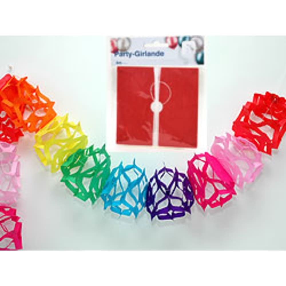 HundB Hängedekoration Party - Girlande 4 m, 14 x 14 cm, bunt (Stück, 1 St., Party-Girlande), Dekoration Schmuck Wimpelkette Feier Fest Dekor Bunt Girlandenschmuck