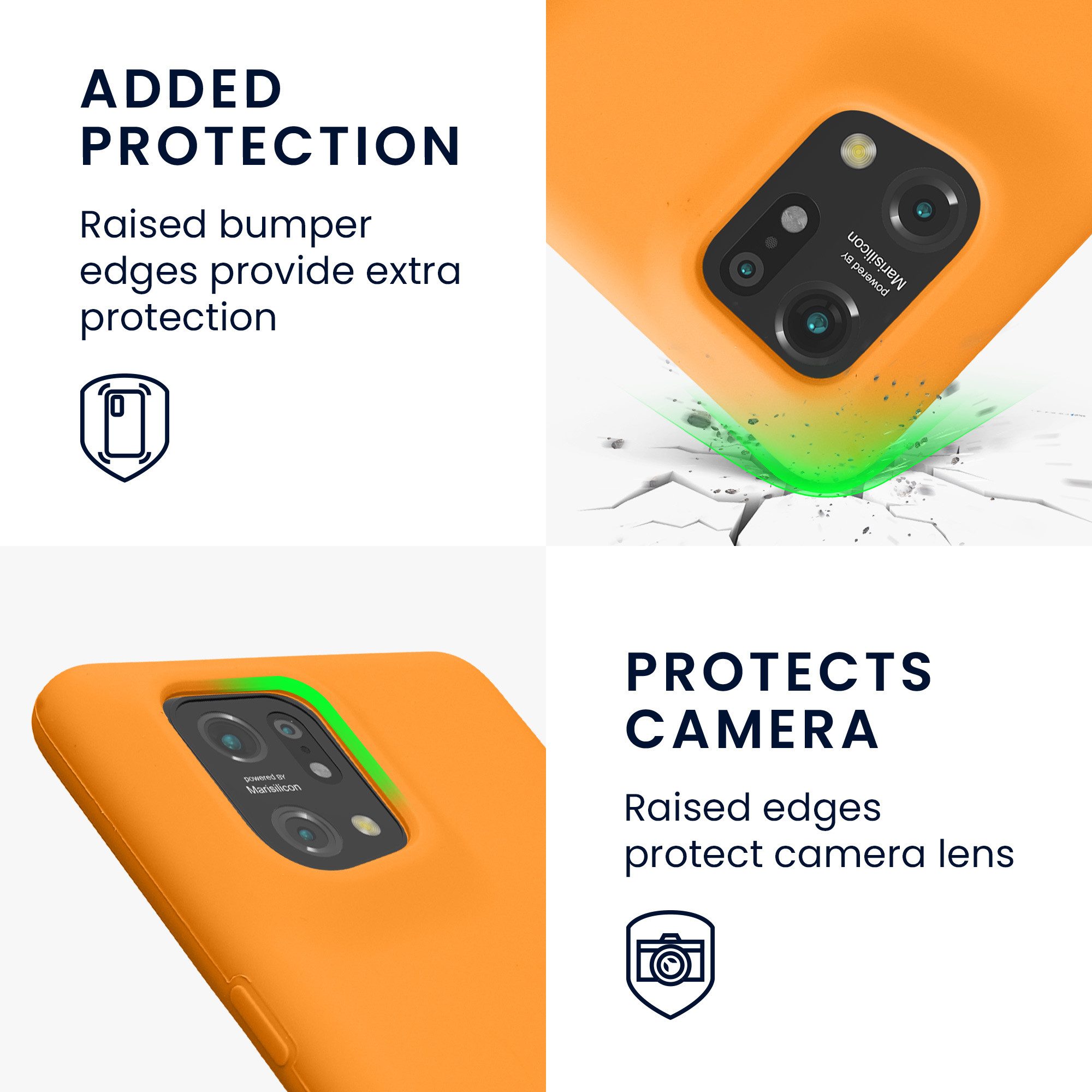kwmobile Smartphone-Hülle Handyhülle für Oppo Find X5 (5G) Hülle, Weiches Handy Silikon Case - Schutzhülle Cover