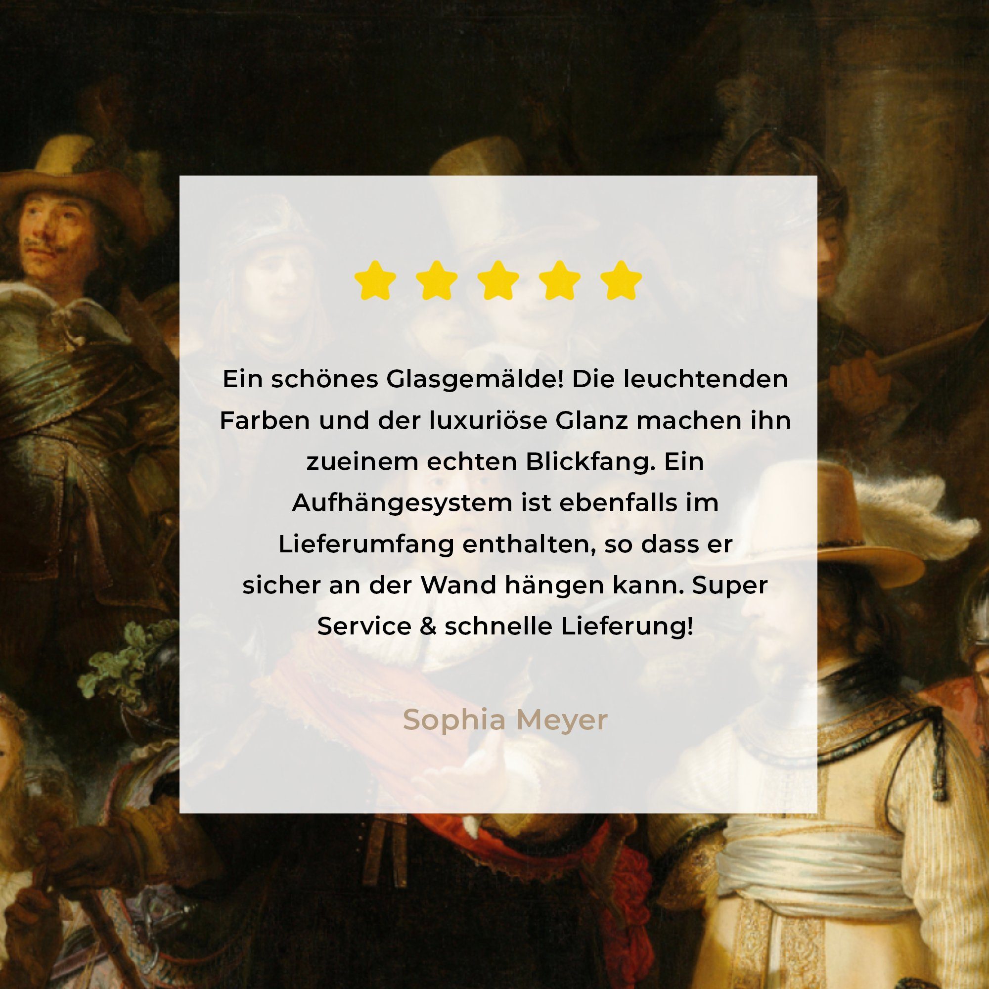 MuchoWow Acrylglasbild Die Nachtwache - von Wanddekoration - auf van Wandbild Bilder auf bunt Gemälde (1 Foto Glasbilder Glas - Glas Rijn, St), - Rembrandt
