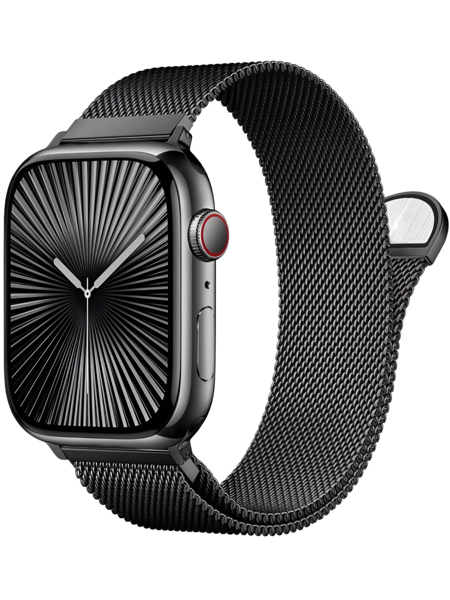 S&T Design Smartwatch-Armband Armband Edelstahl für Apple Watch Magnetisch Mesh Milanaise, Kompatibel mit Apple Watch 38 / 40 / 41/ 42 / 44 / 45 / 46 / 49 Metall