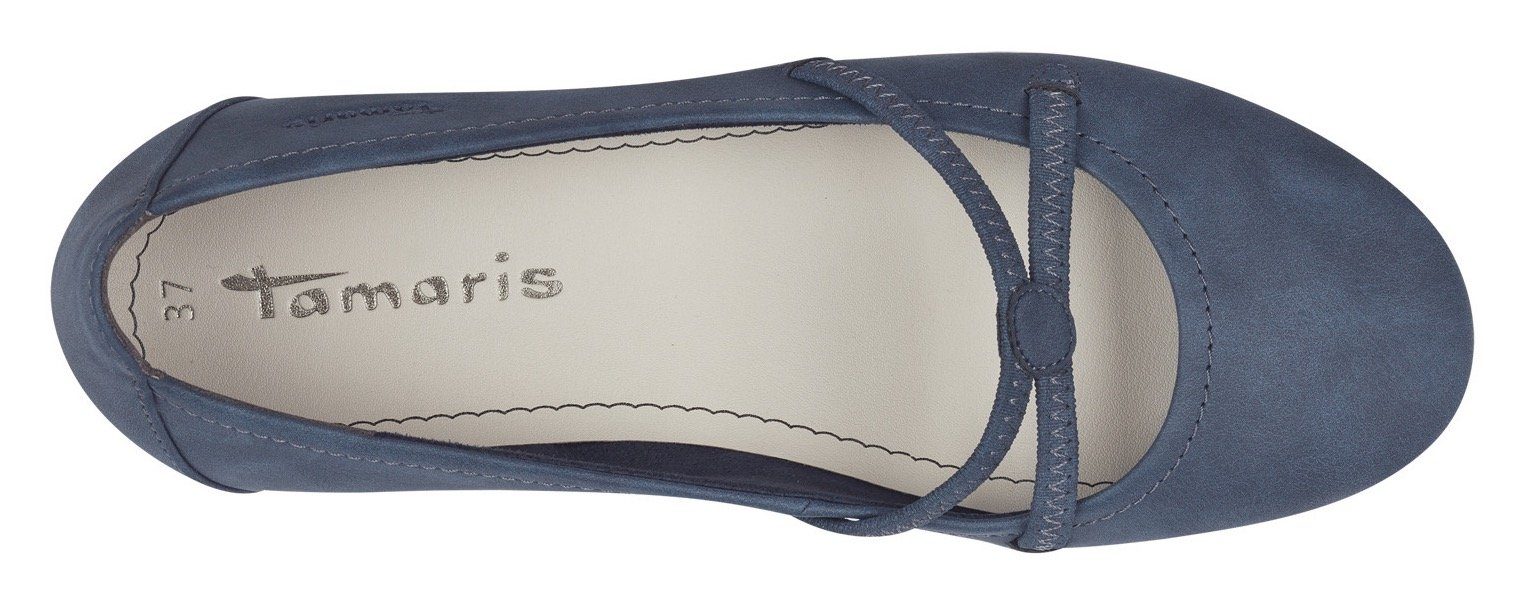 Tamaris Ballerina Flats, Festtagsmode, Slipper mit Gummizugriemchen
