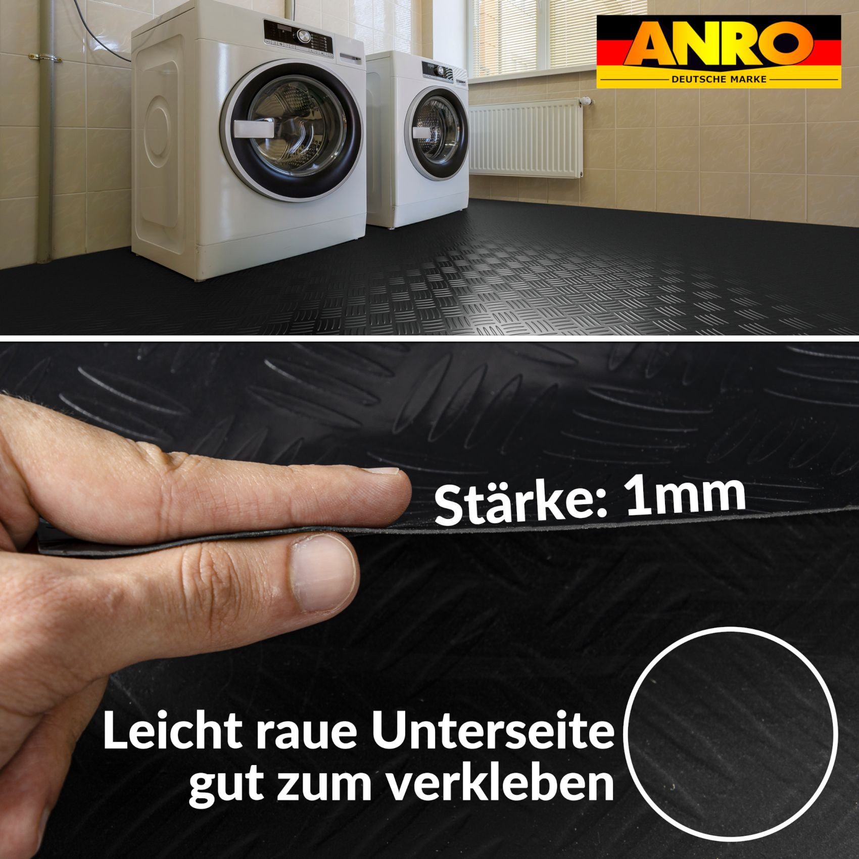 ANRO Vinylboden IMOS Bodenbelag Starker Linoleum PVC-Bodenbelag gerollt, Feuchtigkeitsbarriere feine Optik, Wasserbeständig Langlebig PVC Matte in Größe: 100x140cm