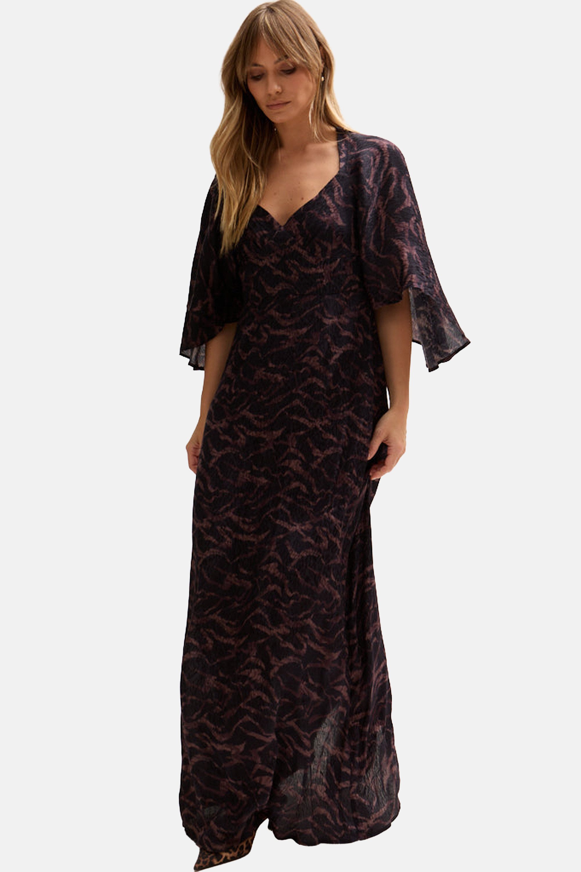 Lily and Lionel Midikleid Lydia Angel Sleeve Midnight Tiger Print Maxi Dres günstig online kaufen