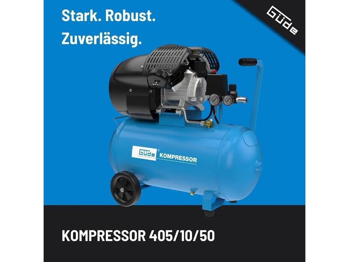 Güde Kompressor 405/10/50, 2200 W, max. 10 bar, 50 l, 10 bar max. Betriebsdruck, Druckminderer