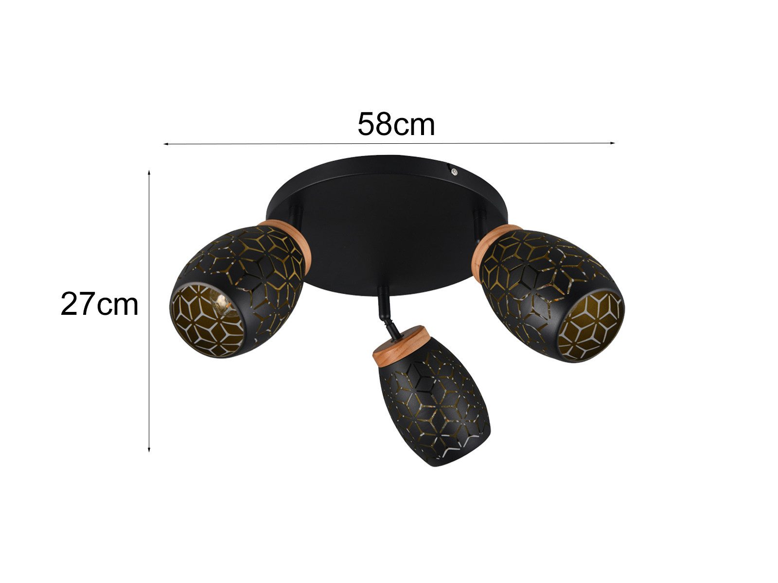 Reality Leuchten LED Deckenstrahler, Dimmfunktion, LED wechselbar, warmweiß, Groß-e Deckenleuchte Küchen-beleuchtung Lampe Treppenhaus, Ø 58cm