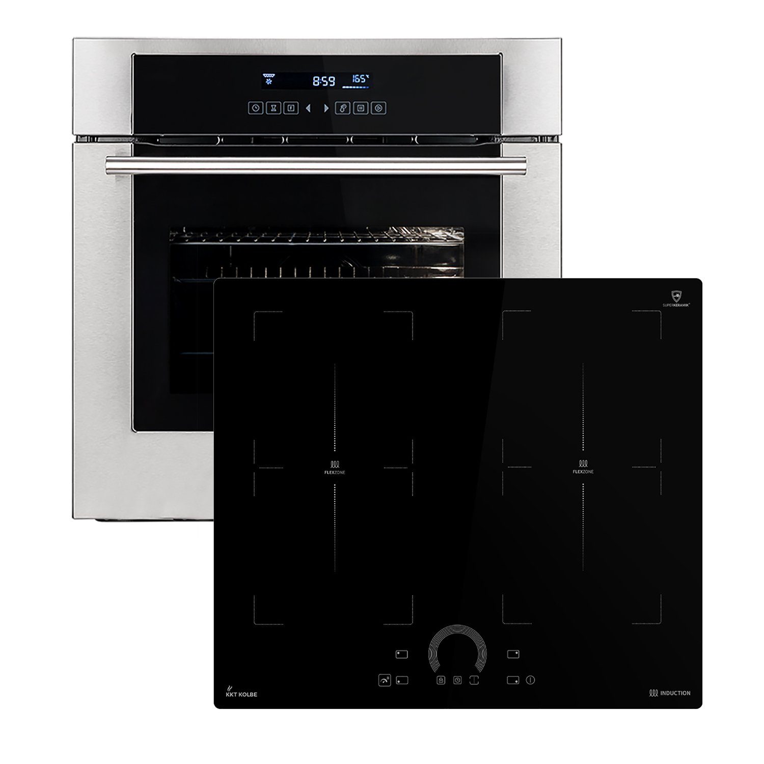 KKT KOLBE Backofen-Set KKT KOLBE Backofen und Induktionskochfeld SET8015IH594FZ, mit siehe Bilder/Beschreibung, 60cm Einbau-Backofen EB8015ED + 59cm Induktionskochfeld IH85904FZ
