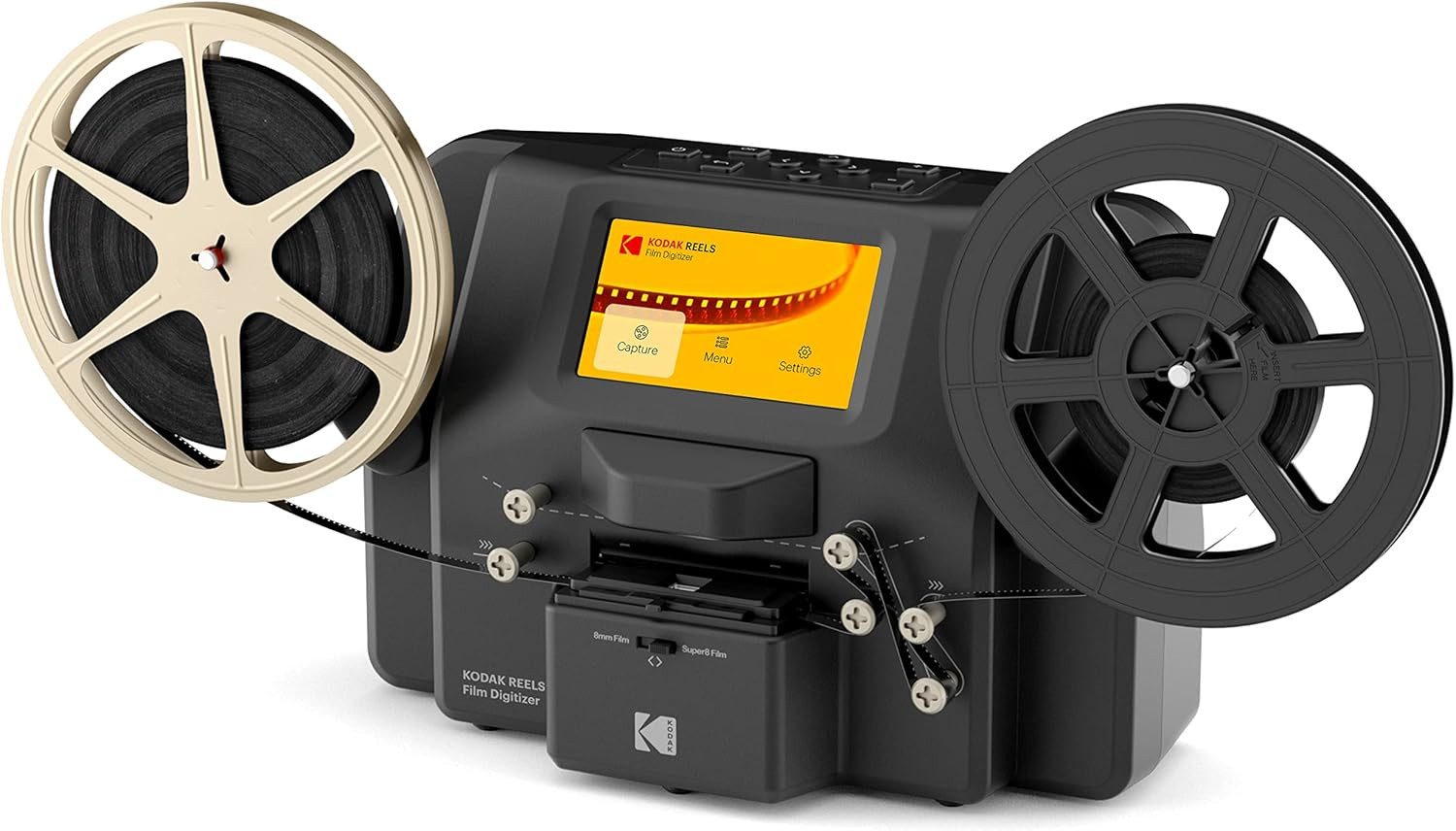 Kodak REELS & Super 8 Films Digitizer Converter mit 5-Zoll-Bildschirm Multifunktionsscanner, (Scanner konvertiert Filme in Digitale MP4-Dateien auf SD-Karte)
