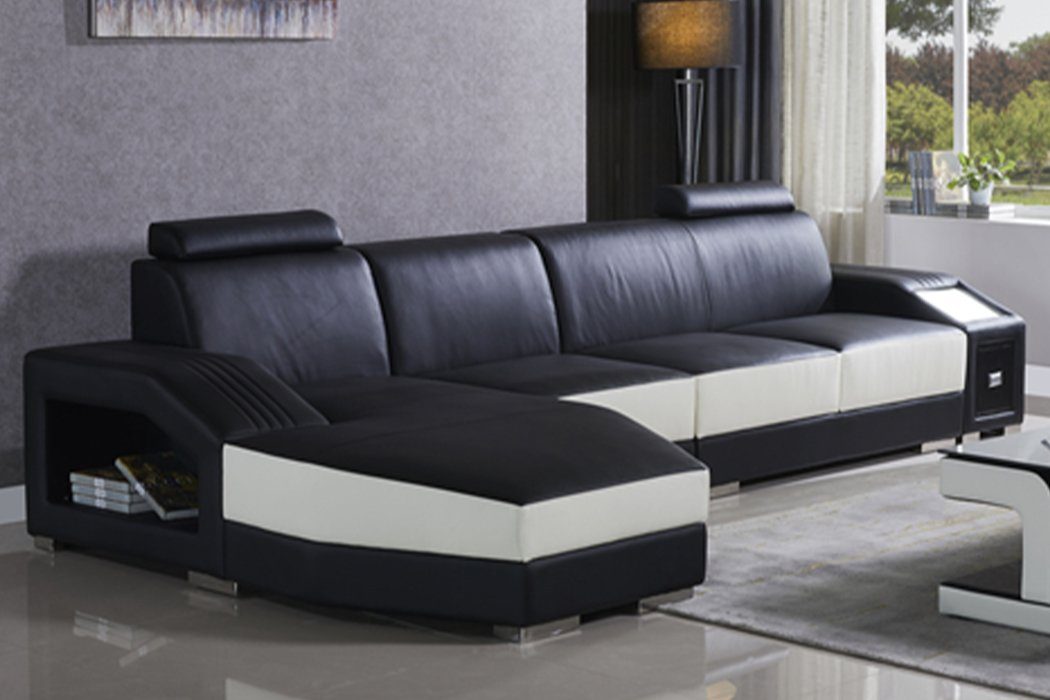 JVmoebel Ecksofa, Leder Modern Couch Wohnlandschaft Ledersofa Sofagarnitur  Möbel Sofa