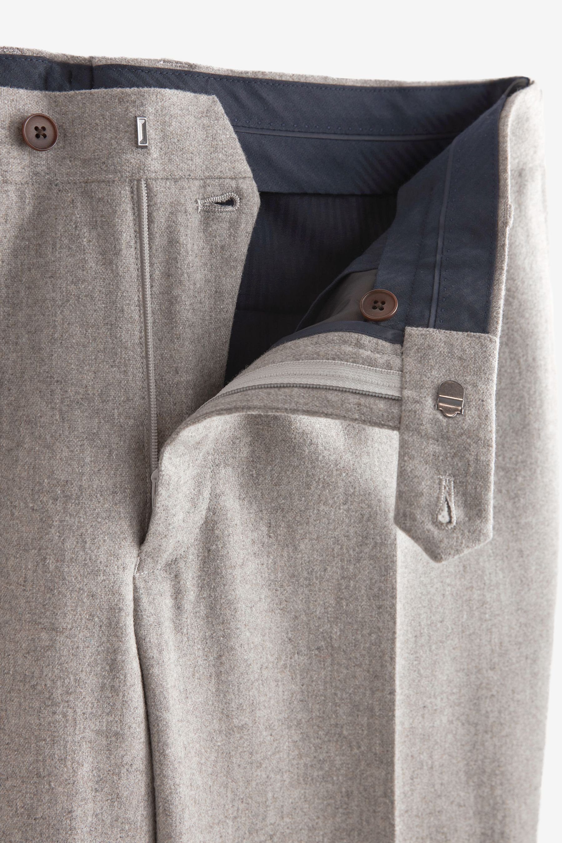 Slim Taupe Wollmischung: Hose Fit Anzughose (1-tlg) Next Donegal-Anzug aus