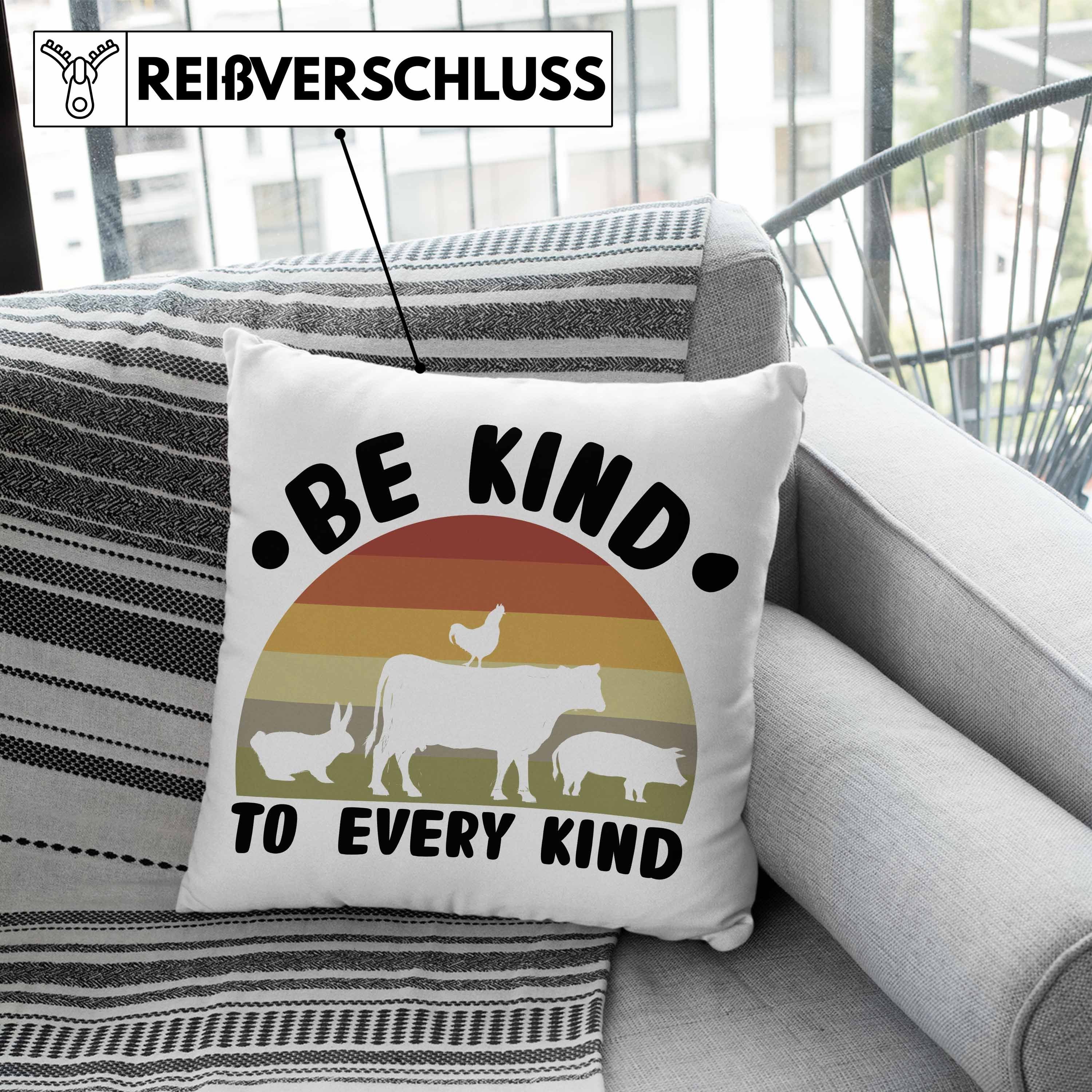 Vegane Lebensweise Spruch Vegan Dekokissen Geschenk To Kind Veganerin Dekokissen Veganer Lustiger Geschenkidee Rosa Be mit Every Füllung Trendation Kissen Spruch 40x40 - Trendation Kind