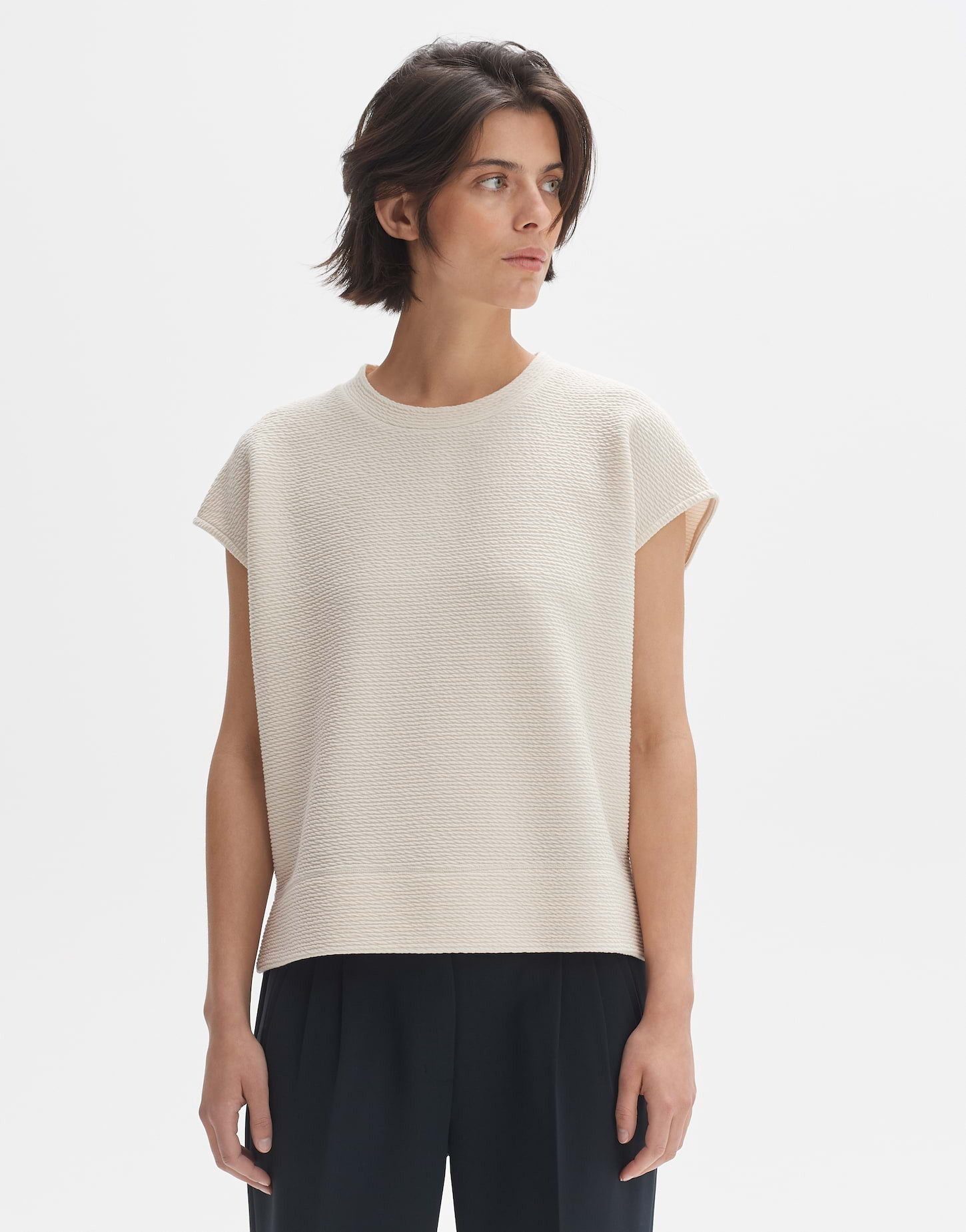 Sweatshirt Sweatshirt GOMKE Loose mit Ottoman-Struktur