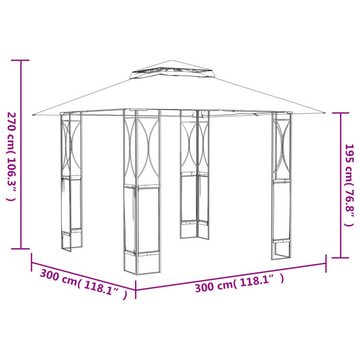 vidaXL Partyzelt Pavillon mit Dach Anthrazit 300x300x270 cm Stahl