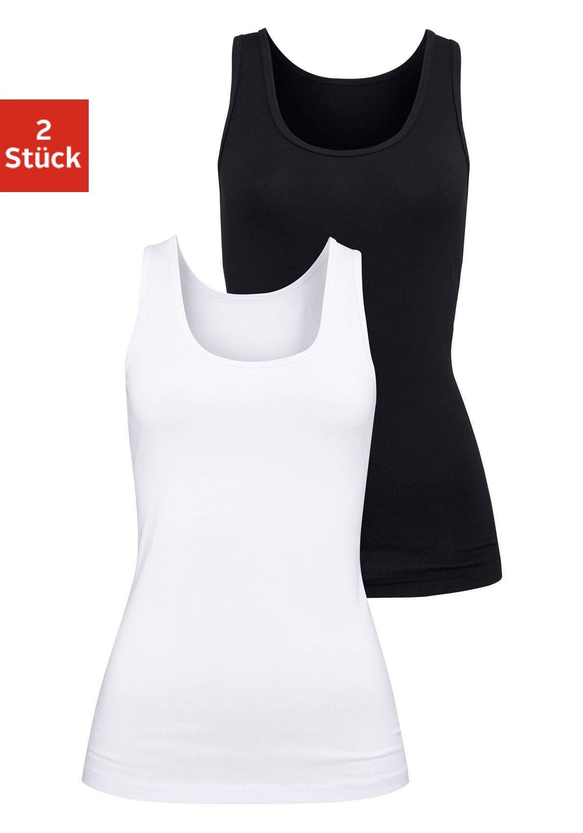 H.I.S Unterhemd (2er-Pack) aus elastischer Baumwoll-Qualität, Tanktop, Unterziehshirt