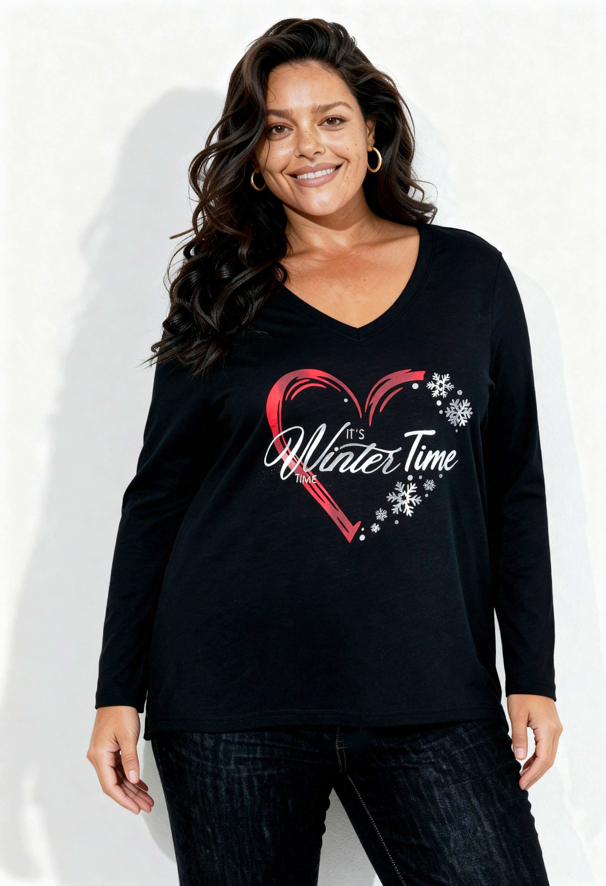 Longshirt T-Shirt Weihnachtsherz