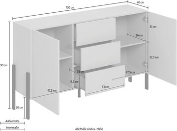 Helvetia Sideboard Jukon, Breite 150 cm bzw.180 cm