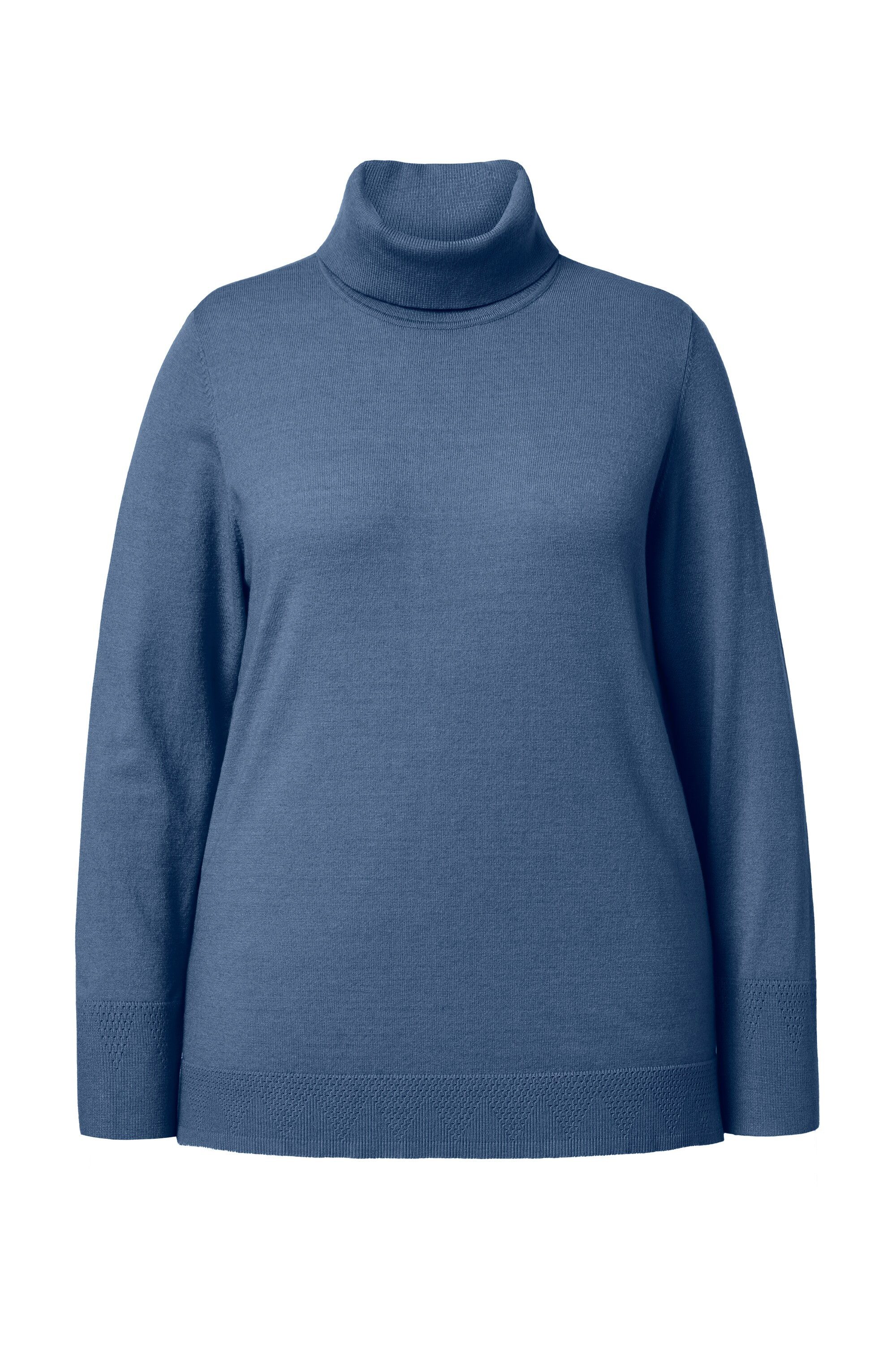 Ulla Popken Strickpullover Rollkragenpullover breite Rippbündchen Langarm günstig online kaufen