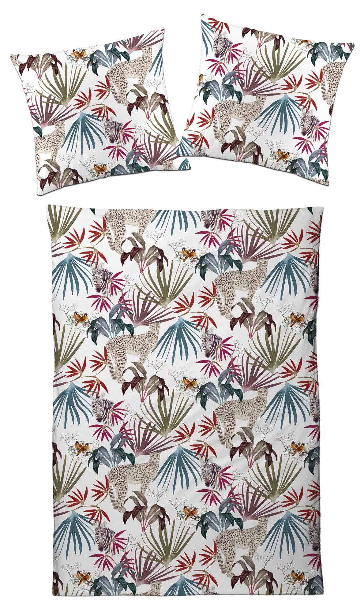 Carpe Sonno Bettwäsche Mako Satin 135x200 155x220 Premium Bettwäsche Baumwolle Afrika Blumen, Mako Satin, 2 teilig, Premium Bettwaren Pflegeleicht Allergiker Bettbezug Blumen geblümt