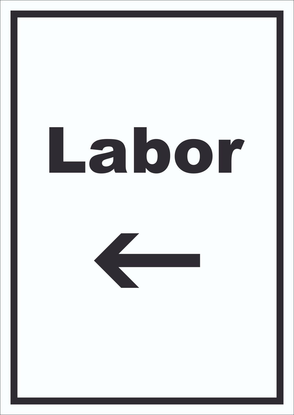 HB-Druck Hinweisschild Labor Schild mit Text und Richtungspfeil links untersuchen forschen, wetterfest, stabil, UV-beständig, kratzfest