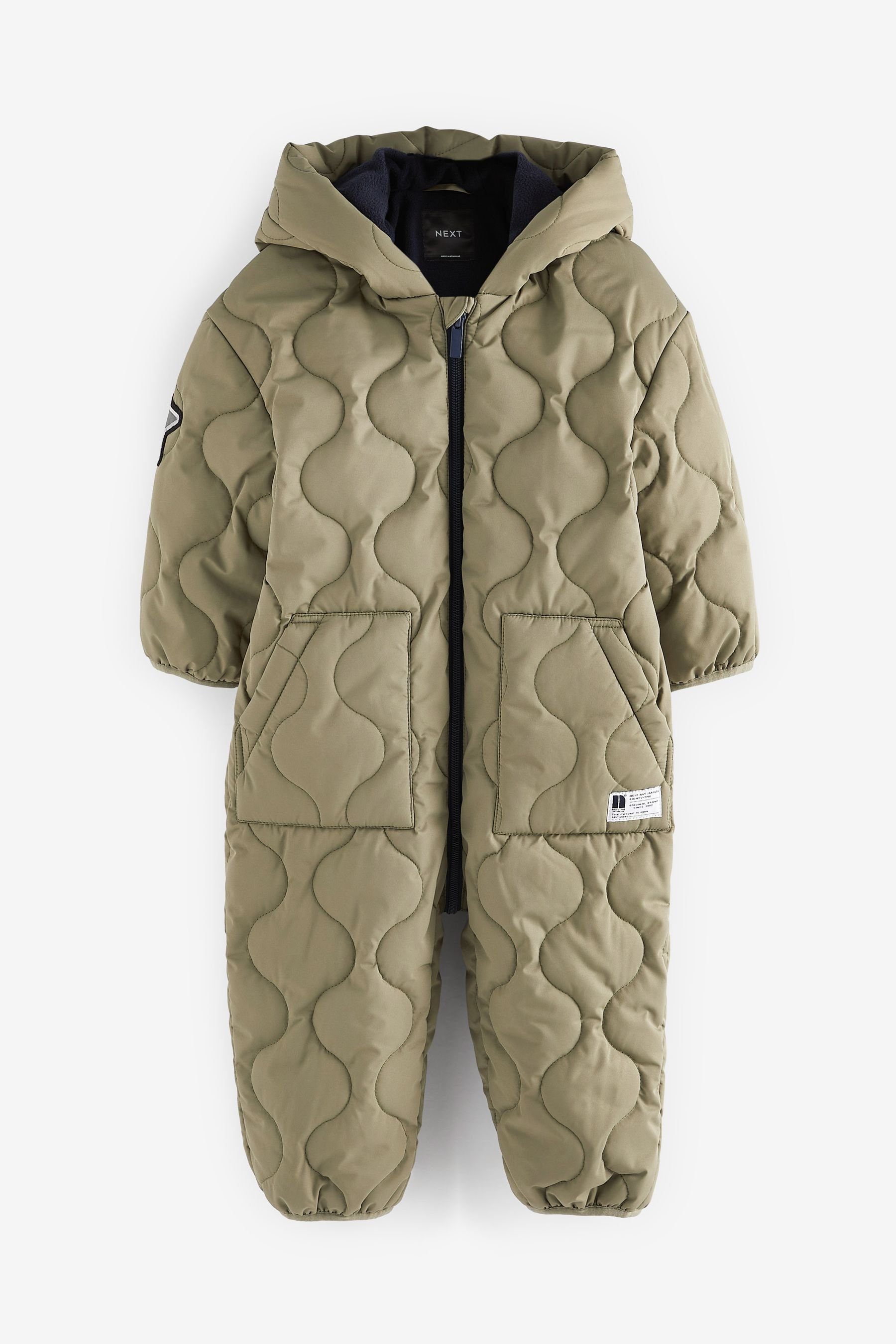 Quilted Green Khaki (1-tlg) Schneeoverall Schneeanzug Next