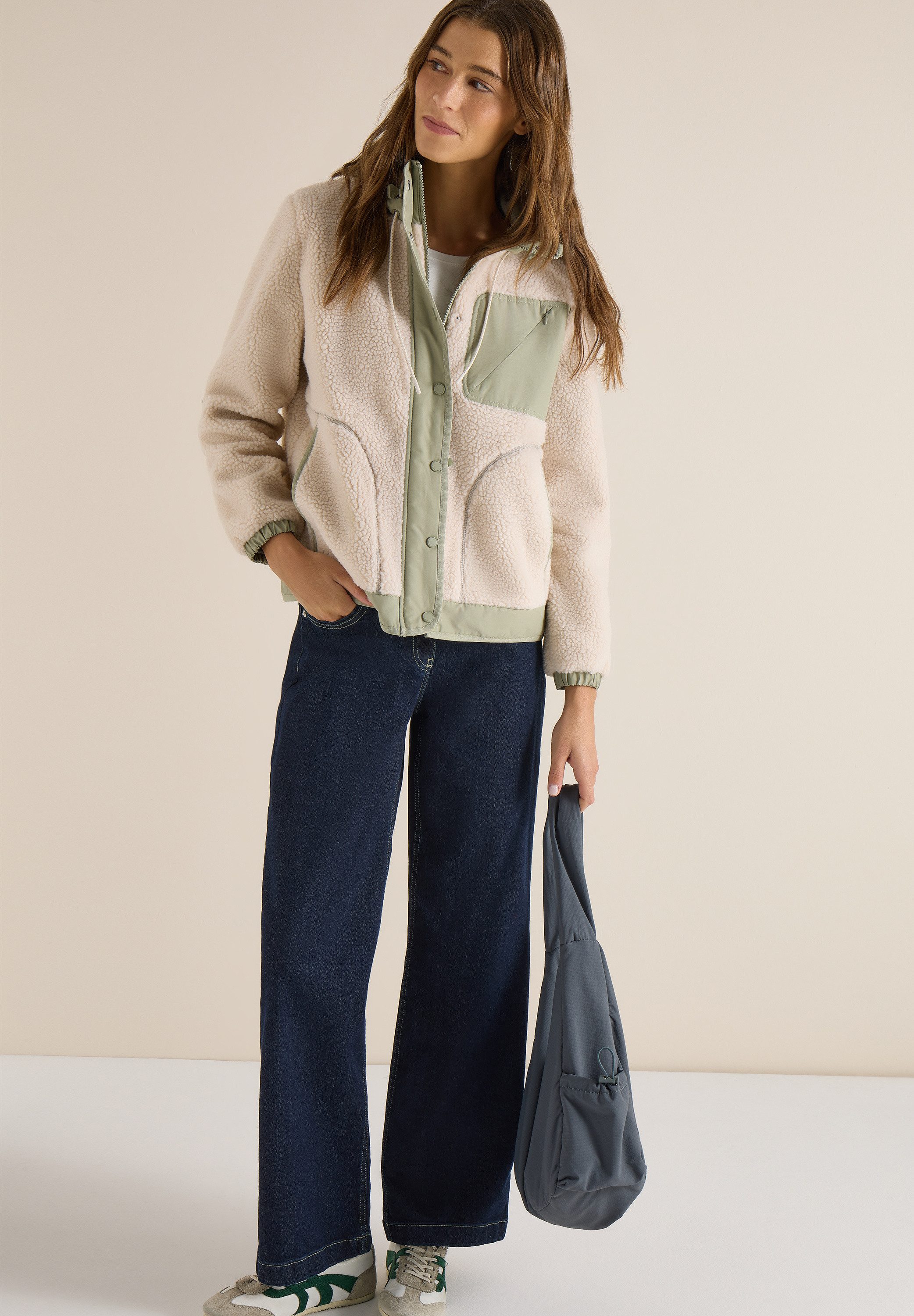 CECIL Fellimitatjacke mit Kapuze
