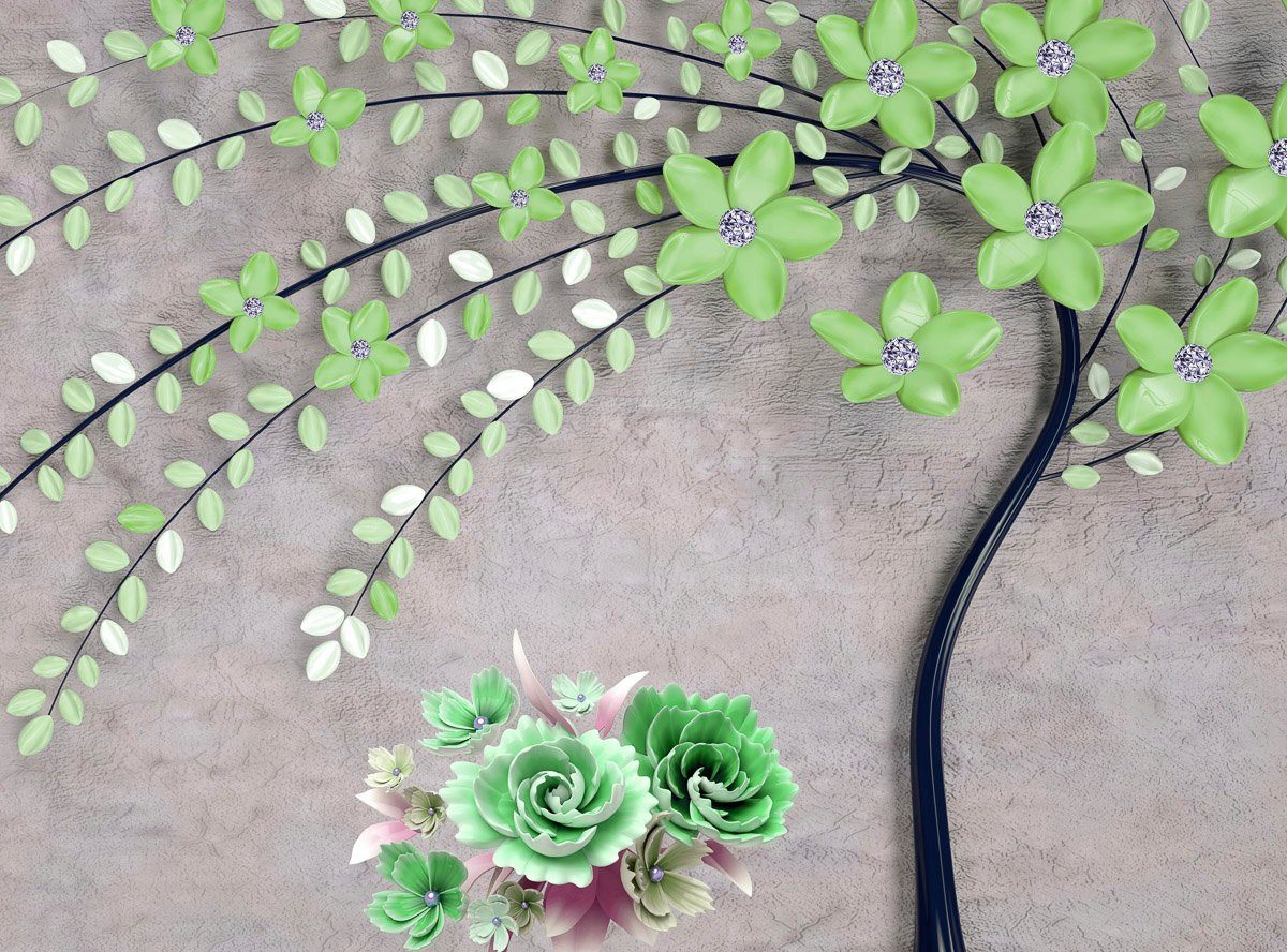Papermoon Fototapete Baum mit Blumen | Fototapeten