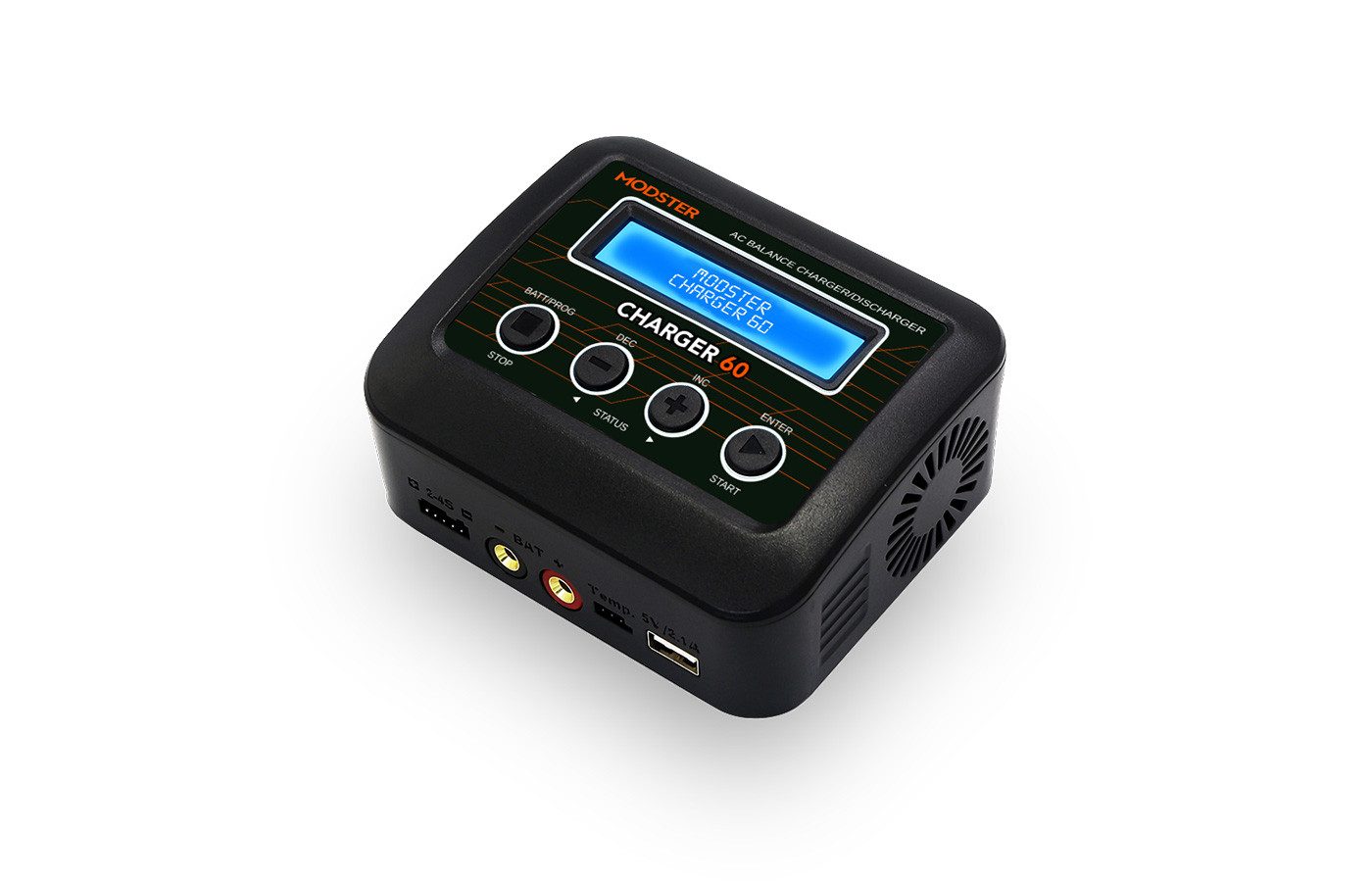 Robitronic RC-Helikopter Modster Ladegerät AC 60 Charger Lipo 2-4S 6A 60W mit Netzteil