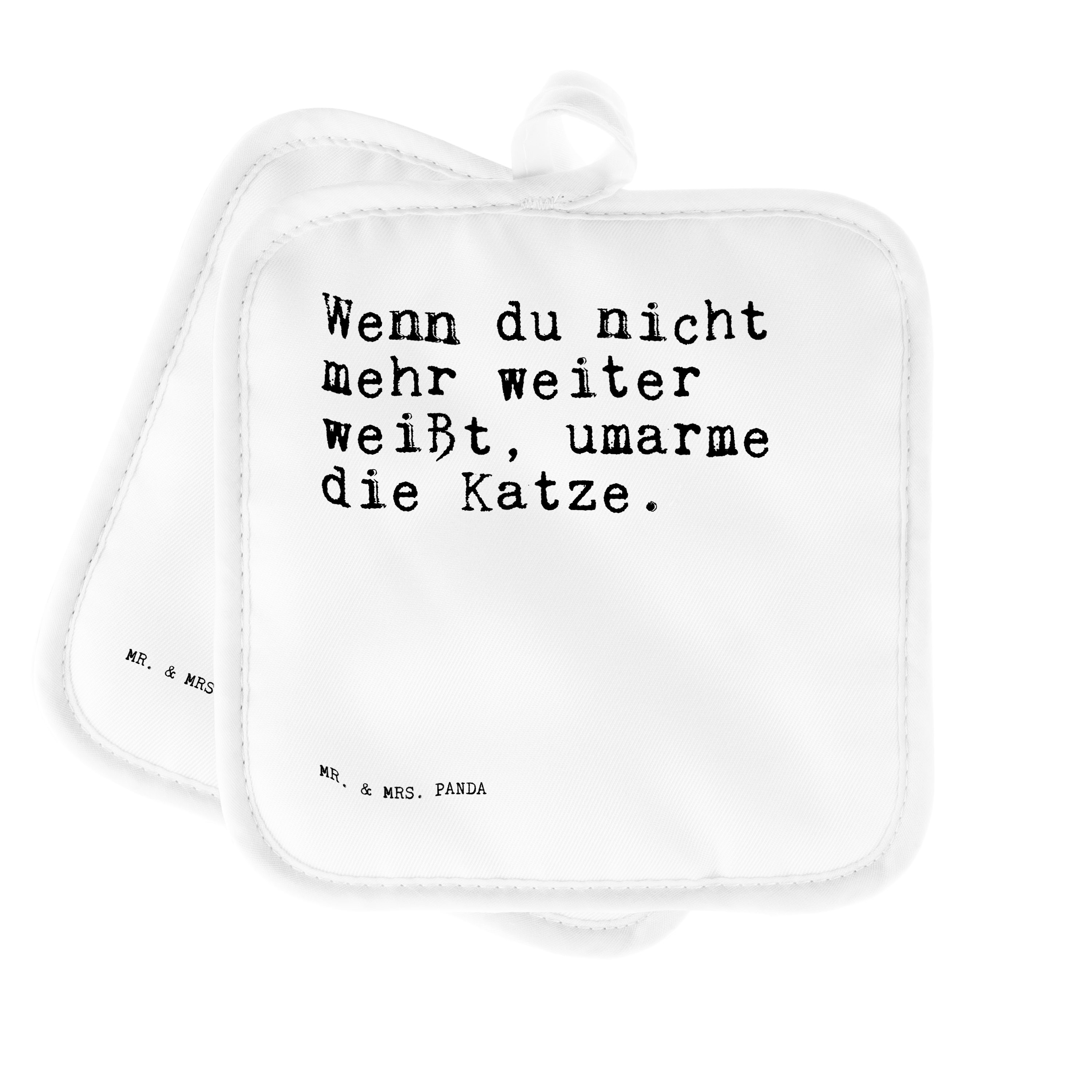 Mr. & Mrs. Panda Topflappen Wenn du nicht mehr..., Topflappen, Weiß, Geschenk, topfhalter, Kochla, (Packung), Topflappen Set Tiger Geschenk